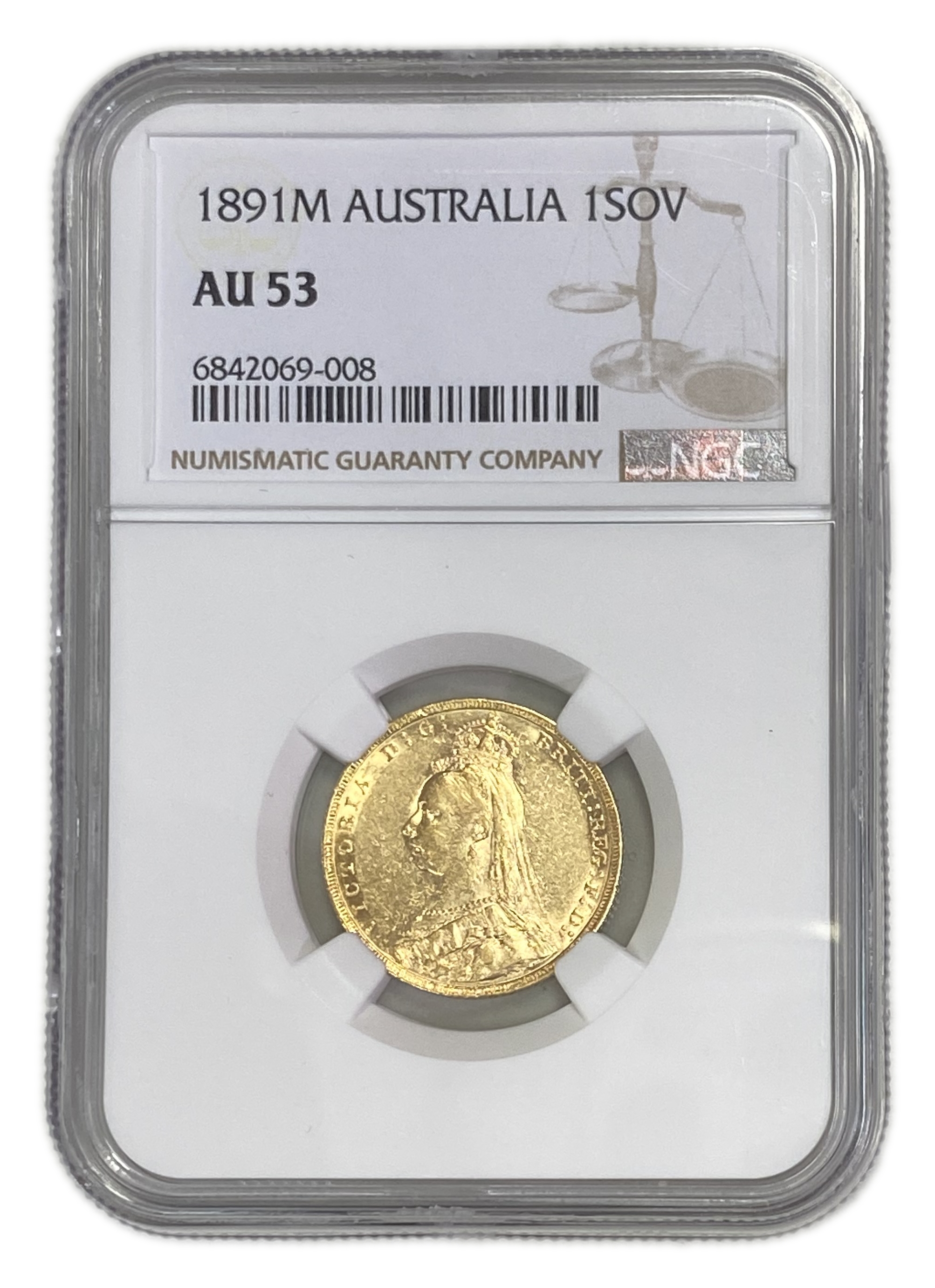 England (Great Britain) – Australia Melbourne – 1 Sovereign 1891 M – Victoria – NGC AU 53 - Gold 917, 7.988g - 1 0