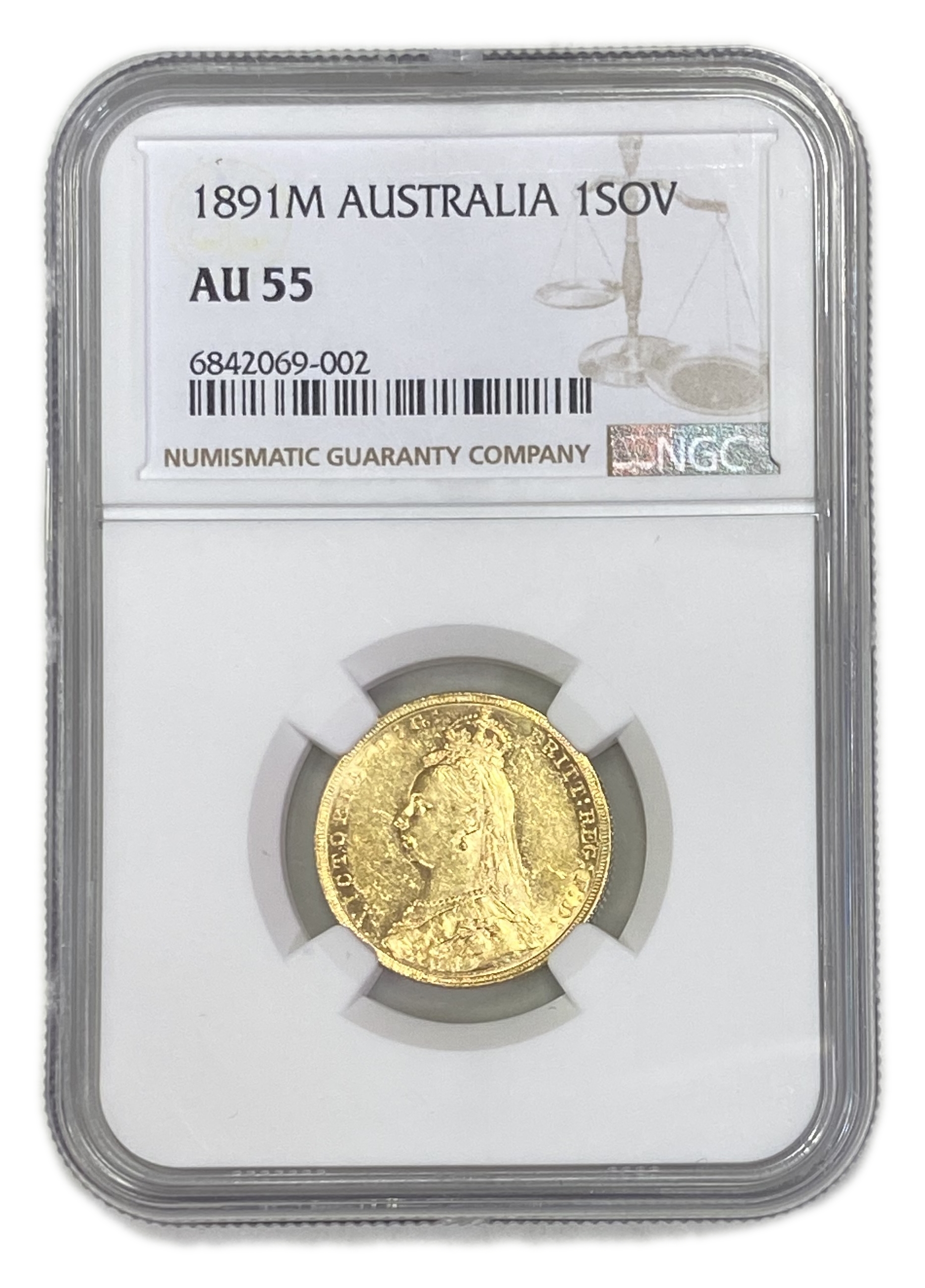 England (Great Britain) – Australia Melbourne – 1 Sovereign 1891 M – Victoria – NGC AU 55 - Gold 917, 7.988g - 1 0