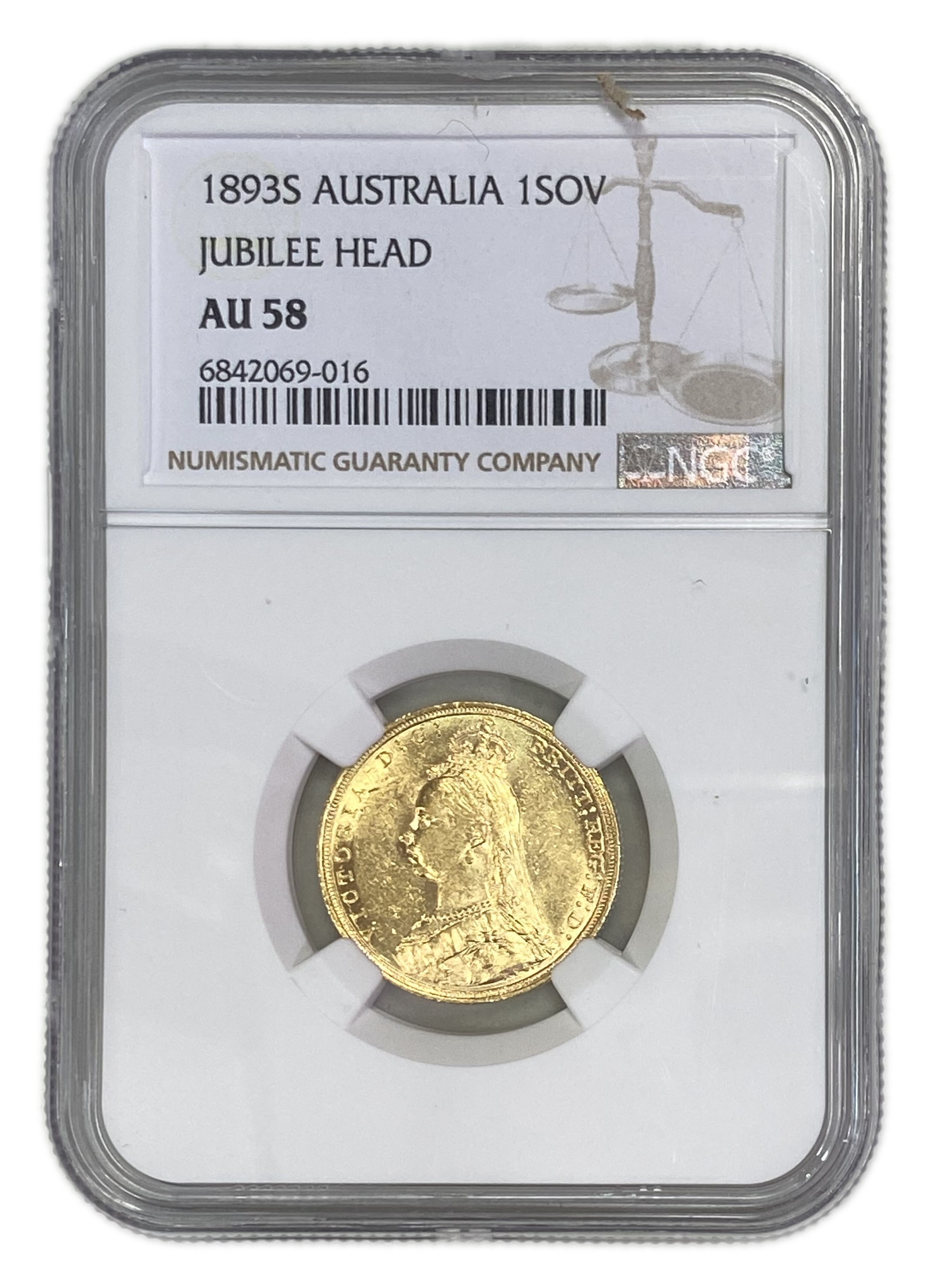 England (Great Britain) – Australia Sydney – 1 Sovereign 1893 S – Victoria – NGC AU 58 - Gold 917, 7.988g - 1 0