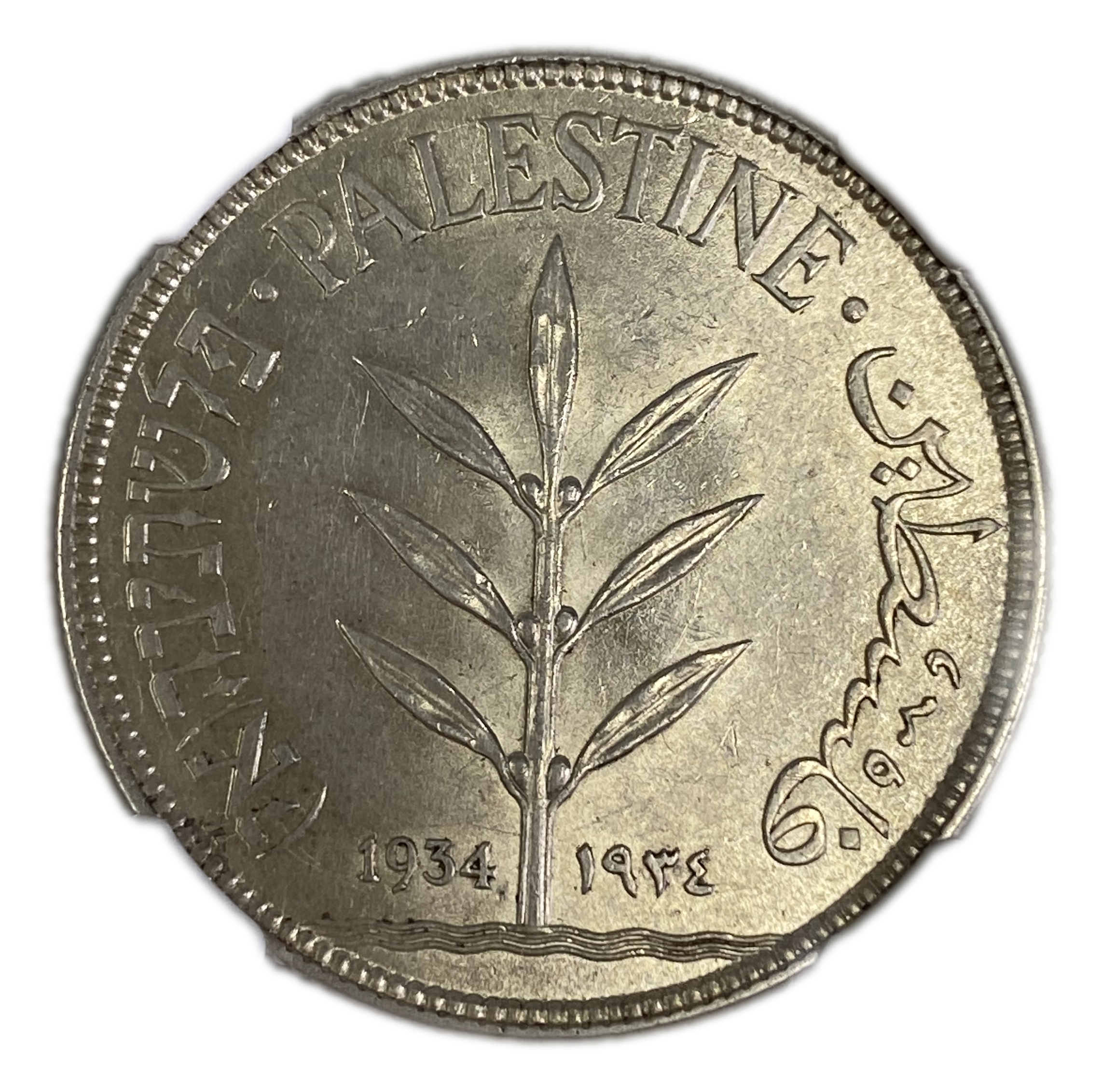 Palestine - 100 Mils 1934 - NGC MS 61 - Rare - 1 0
