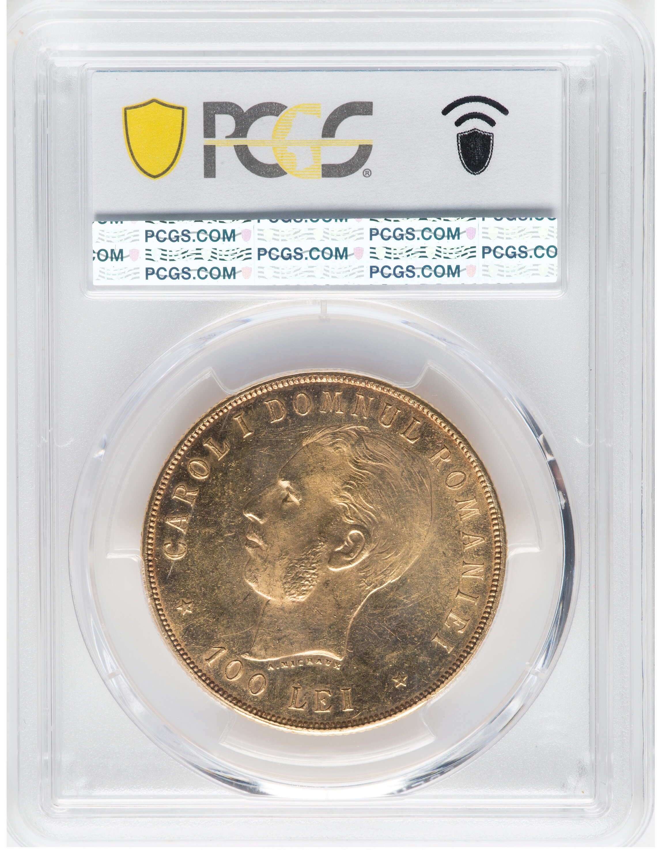 Romania - 100 Lei 1906 - Carol I Reign of Carol I - PCGS MS 61 - Rare - Gold 900, 32.26g, 36mm - 1 3