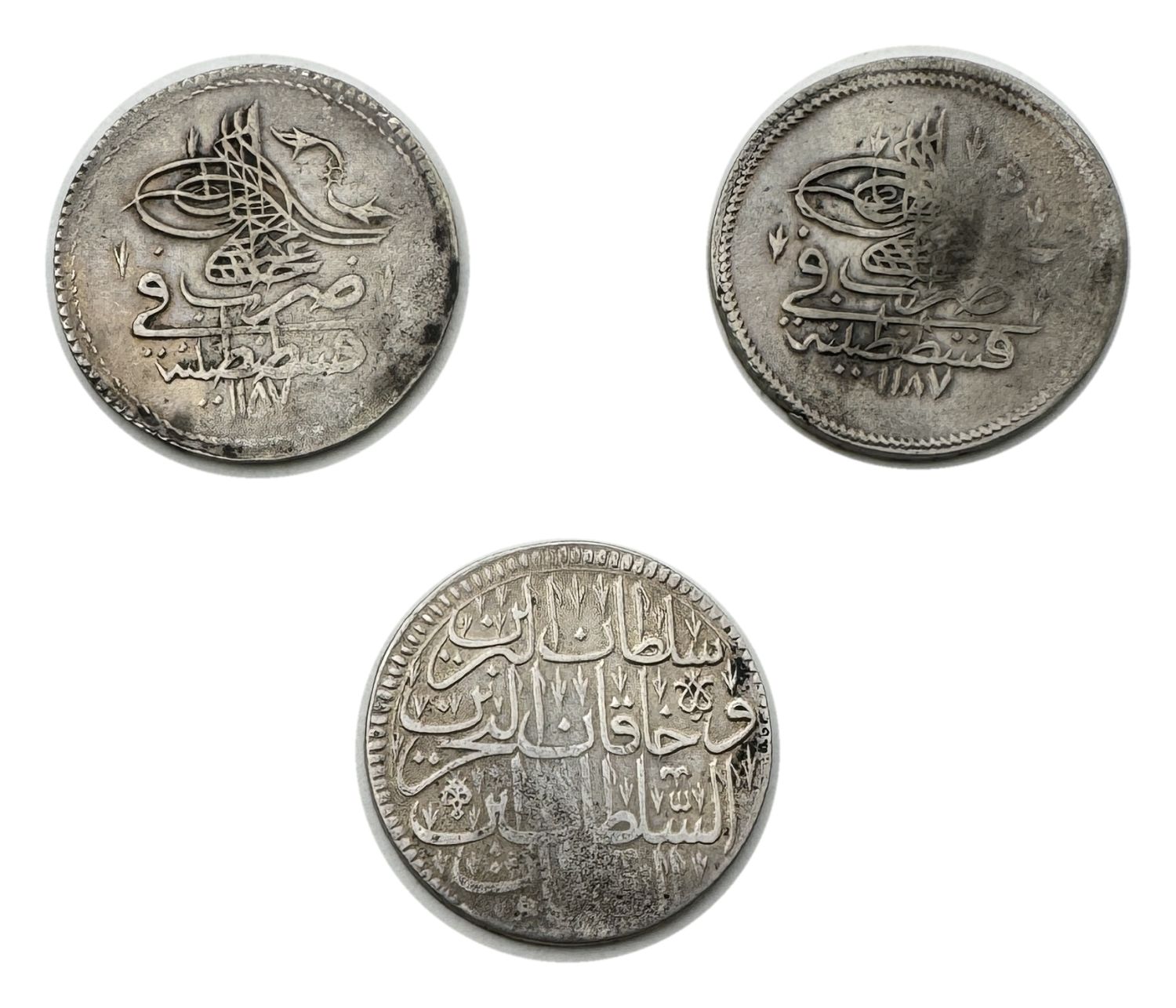 Ottoman Empire - Set of 3 coins 1 Kurush 1703, 1776, 1782 - Silver - 1 0