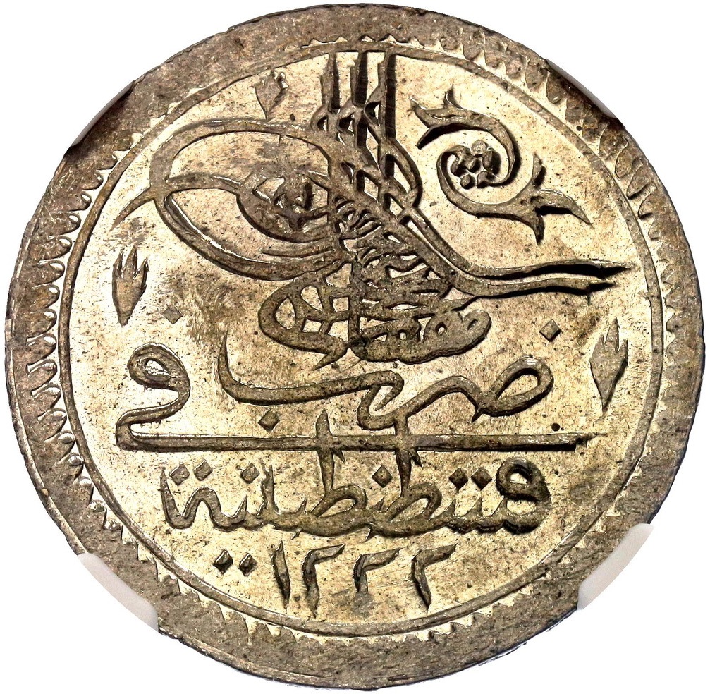 Turkey - 1 Kurush 1807 (AH 1222/1) - NGC MS 66, TOP POP - 1 0