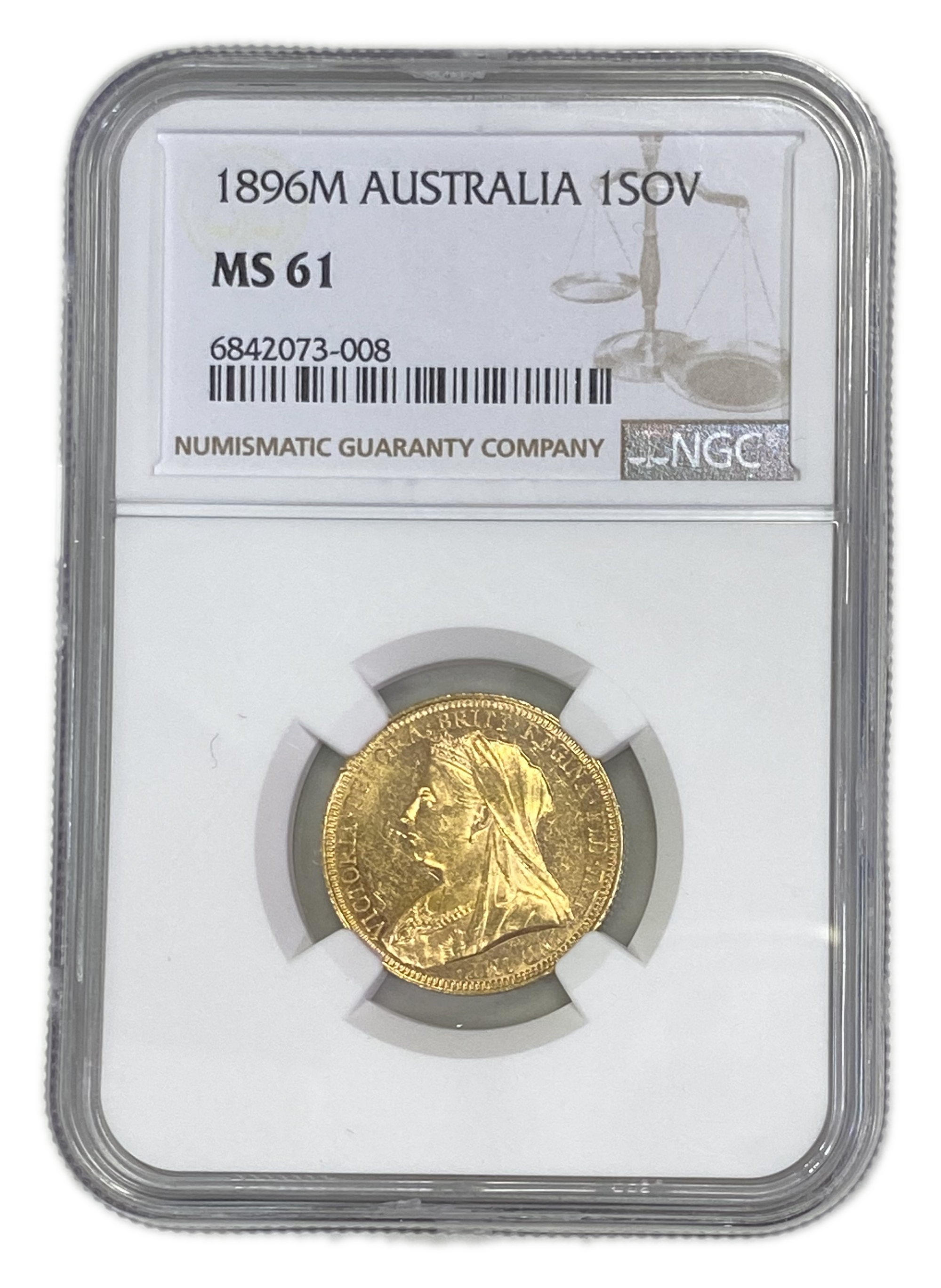 England (Great Britain) – Australia Melbourne – 1 Sovereign 1896 M – Victoria – NGC MS 61 - Gold 917, 7.988g - 1 0