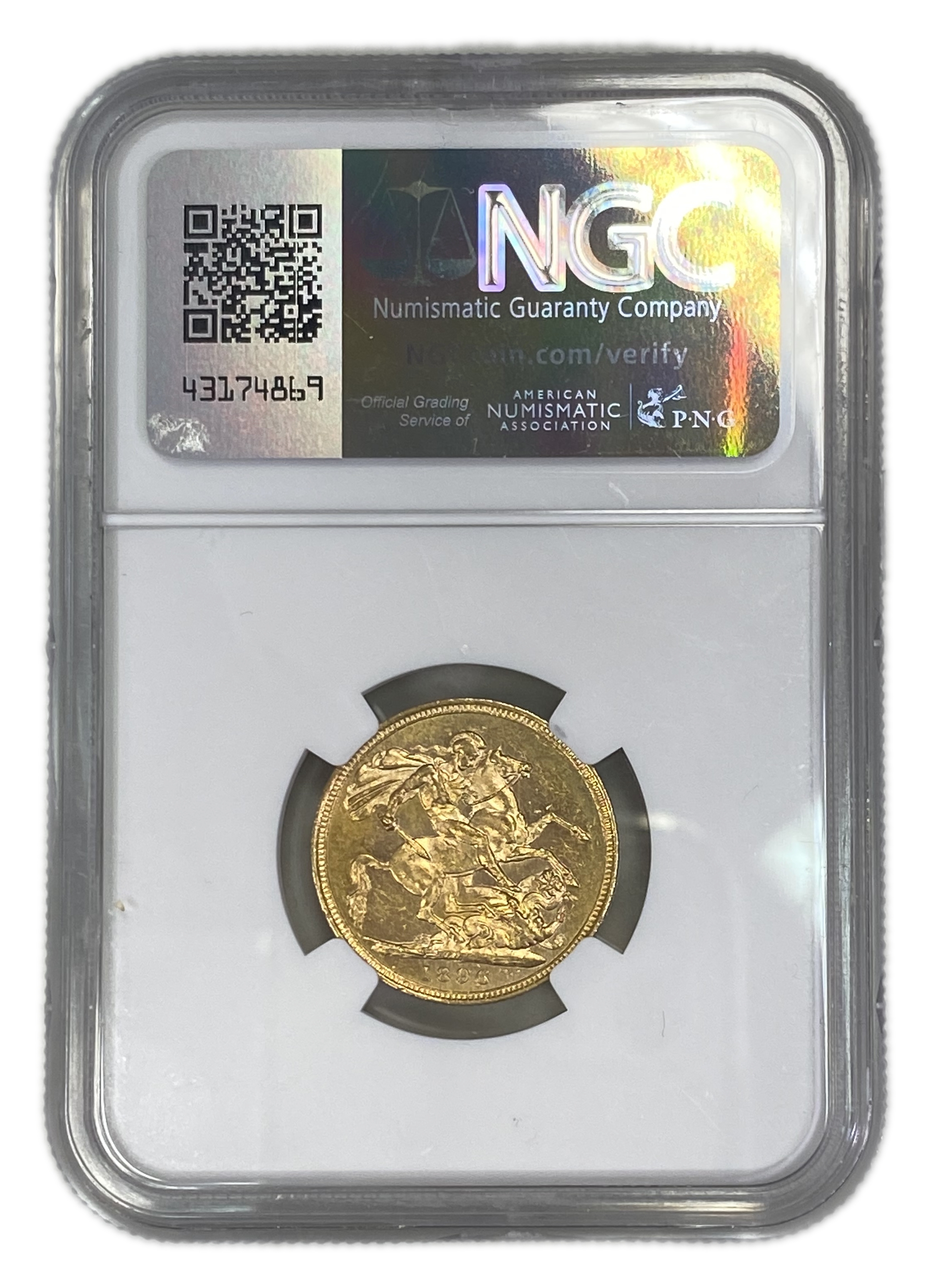 England (Great Britain) – Australia Melbourne – 1 Sovereign 1896 M – Victoria – NGC MS 61 - Gold 917, 7.988g - 1 1