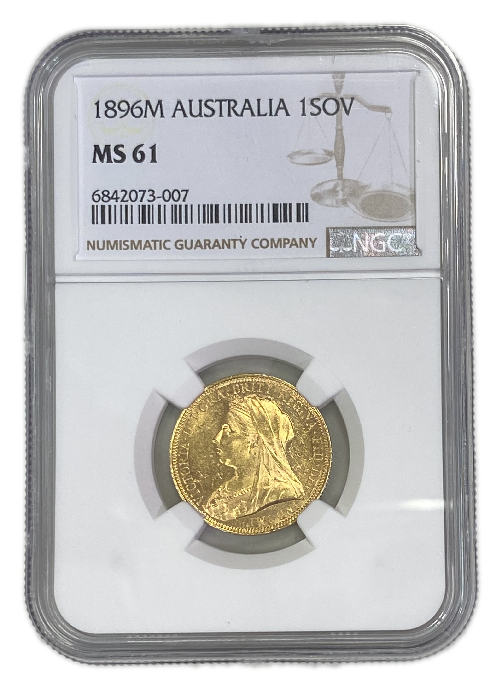 England (Great Britain) – Australia Melbourne – 1 Sovereign 1896 M – Victoria – NGC MS 61 - Gold 917, 7.988g - 1 0