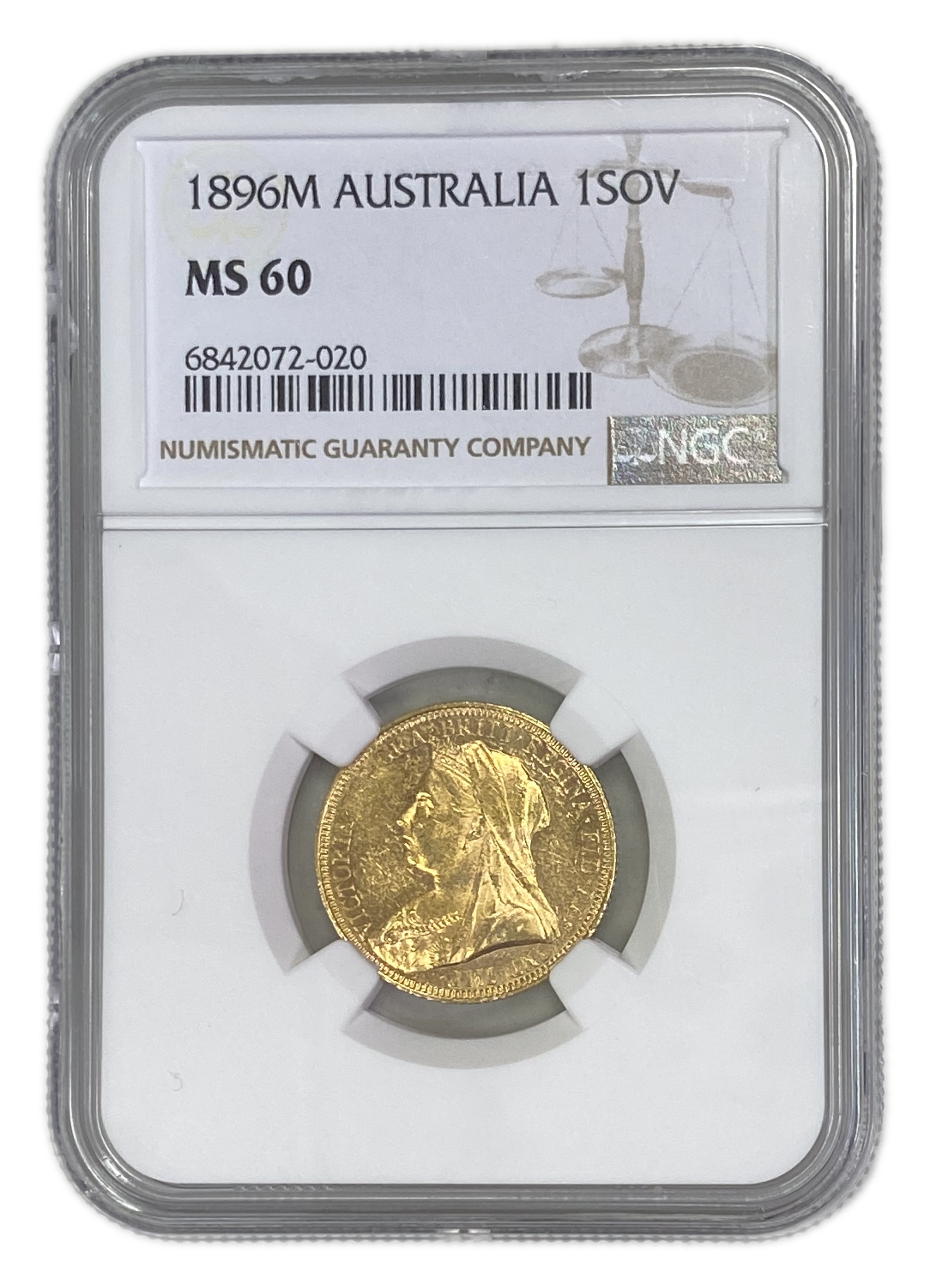 England (Great Britain) – Australia Melbourne – 1 Sovereign 1896 M – Victoria – NGC MS 60 - Gold 917, 7.988g - 1 0