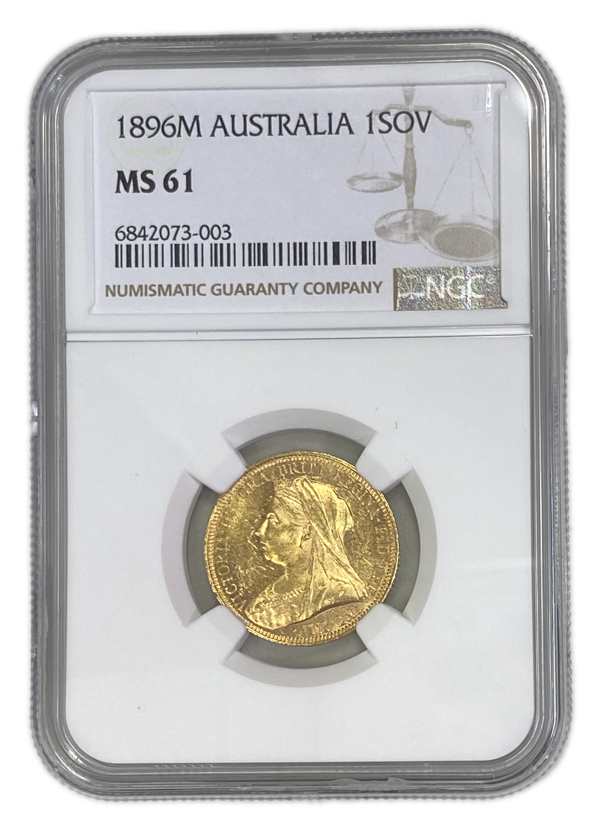 England (Great Britain) – Australia Melbourne – 1 Sovereign 1896 M – Victoria – NGC MS 61 - Gold 917, 7.988g - 1 0