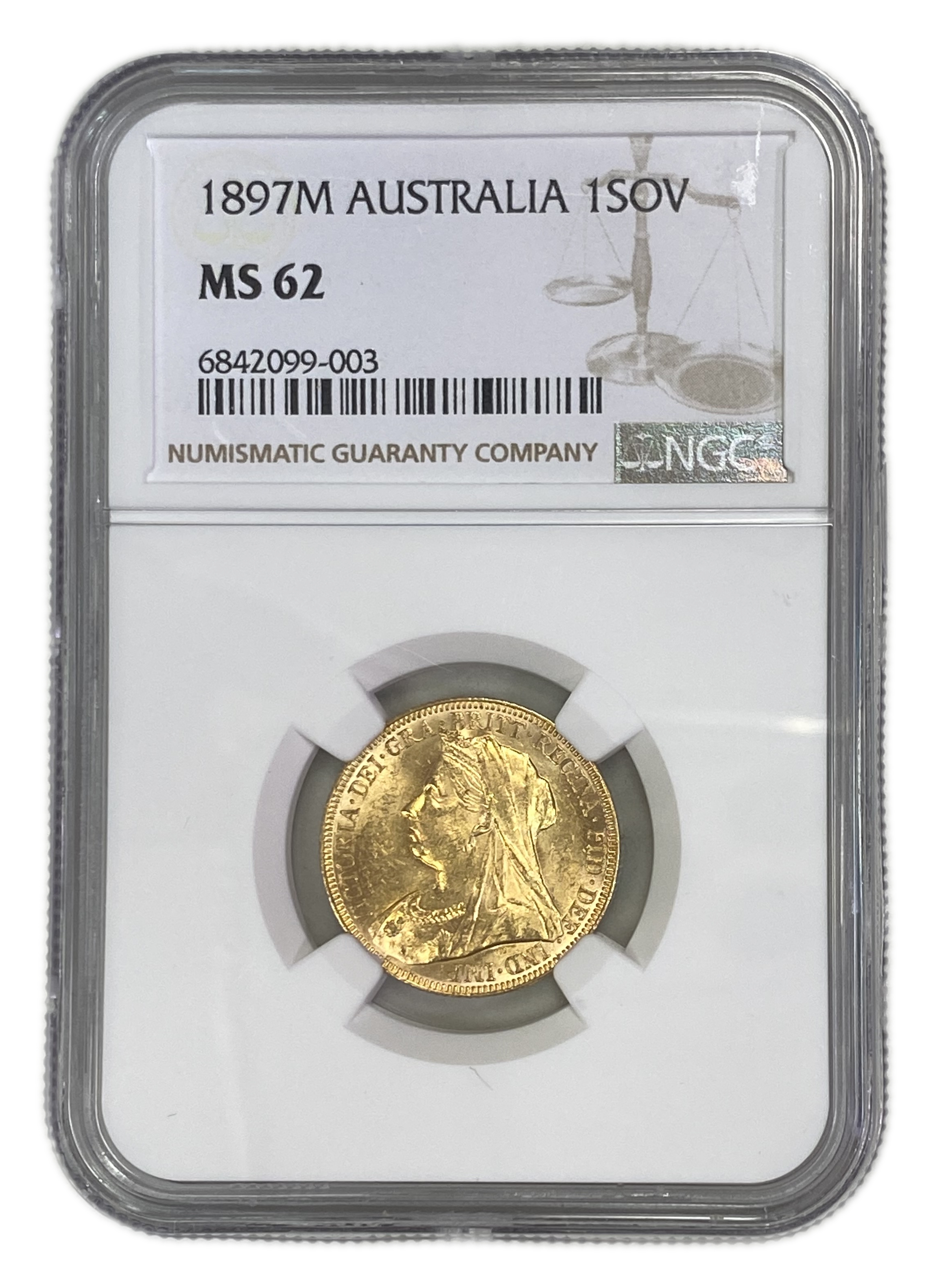 England (Great Britain) – Australia Melbourne – 1 Sovereign 1897 M – Victoria – NGC MS 62 - Gold 917, 7.988g - 1 0