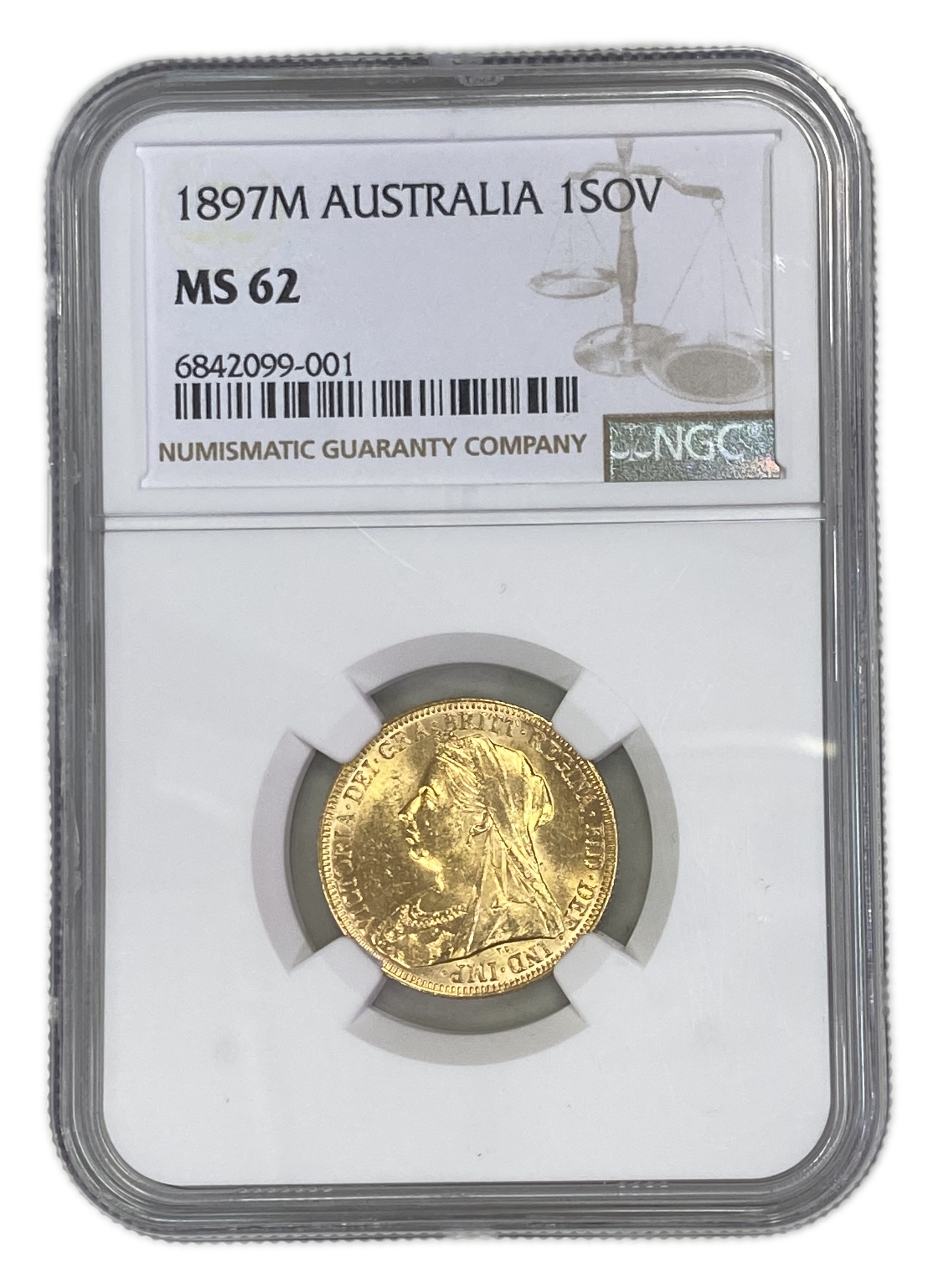 England (Great Britain) – Australia Melbourne – 1 Sovereign 1897 M – Victoria – NGC MS 62 - Gold 917, 7.988g - 1 0