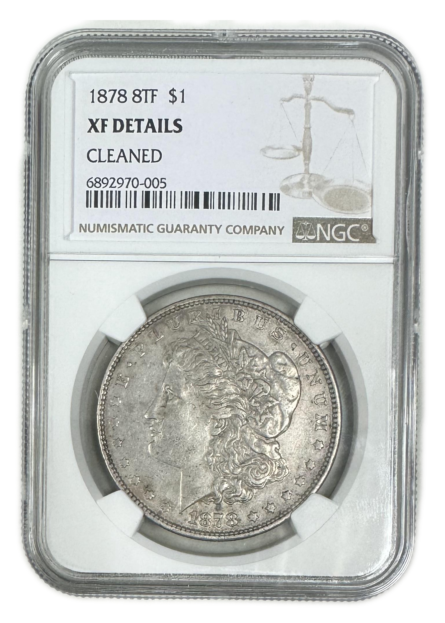USA - 1 Dollar 1878 - 8 Feathers - NGC XF DETAILS - 1 2