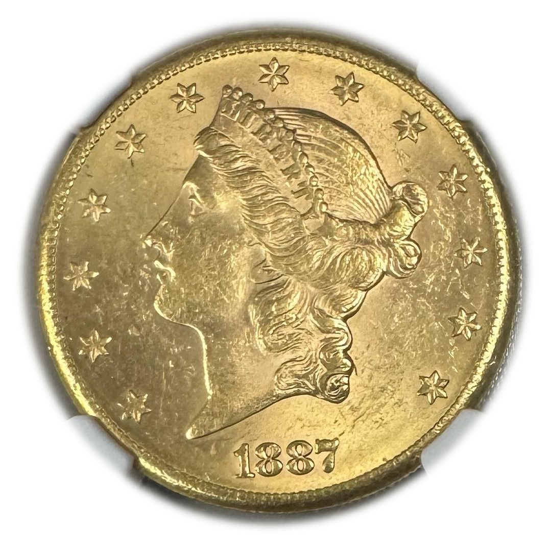 USA – 20 Dollars 1887 S – Liberty Head – Double Eagle – NGC MS 61 - Gold 900, 33.41g, 34mm - 1 0