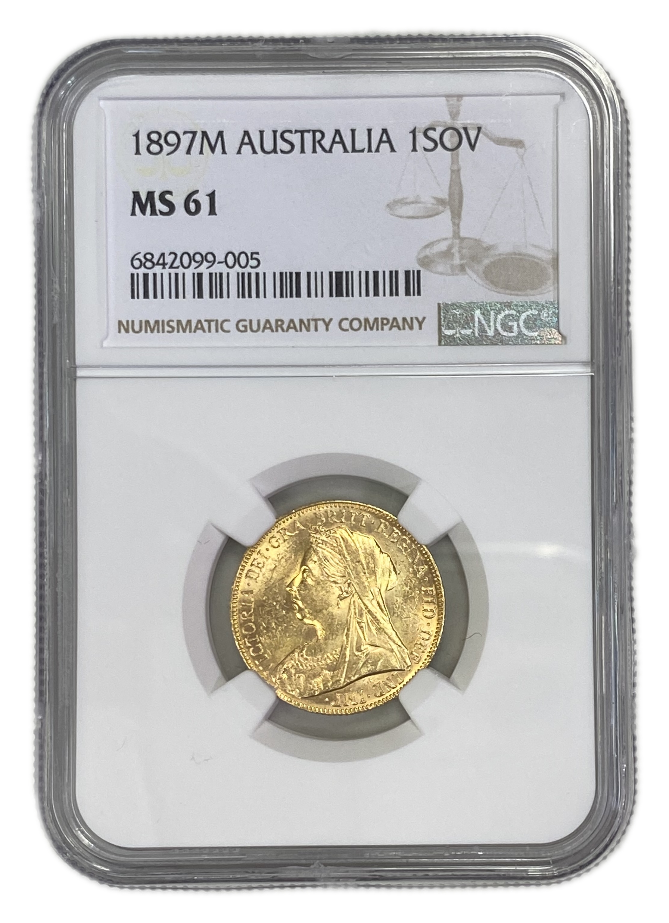 England (Great Britain) – Australia Melbourne – 1 Sovereign 1897 M – Victoria – NGC MS 61 - Gold 917, 7.988g - 1 0