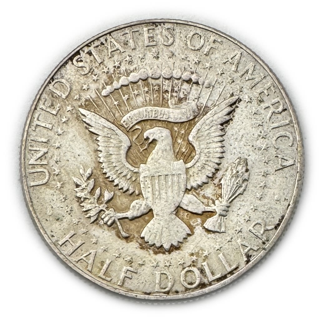 United States - ½ Dollar 1967 - "Kennedy Half Dollar" - Mint error, Missing clad, reduce weight 9.55g - 1 1