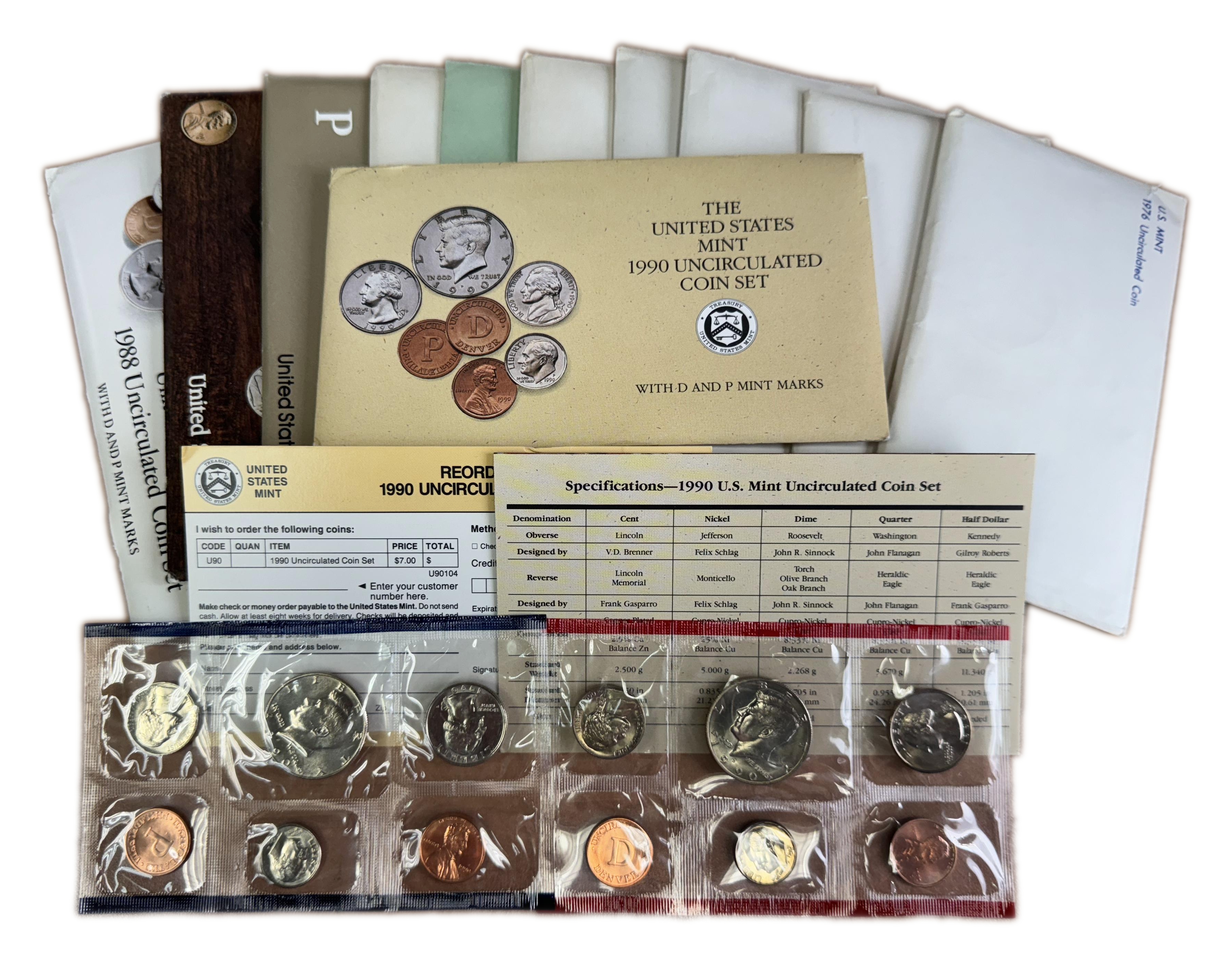 USA - a large collection of 11 United States coin sets - different years, the coindition of the coins in the sets ... - 1 0