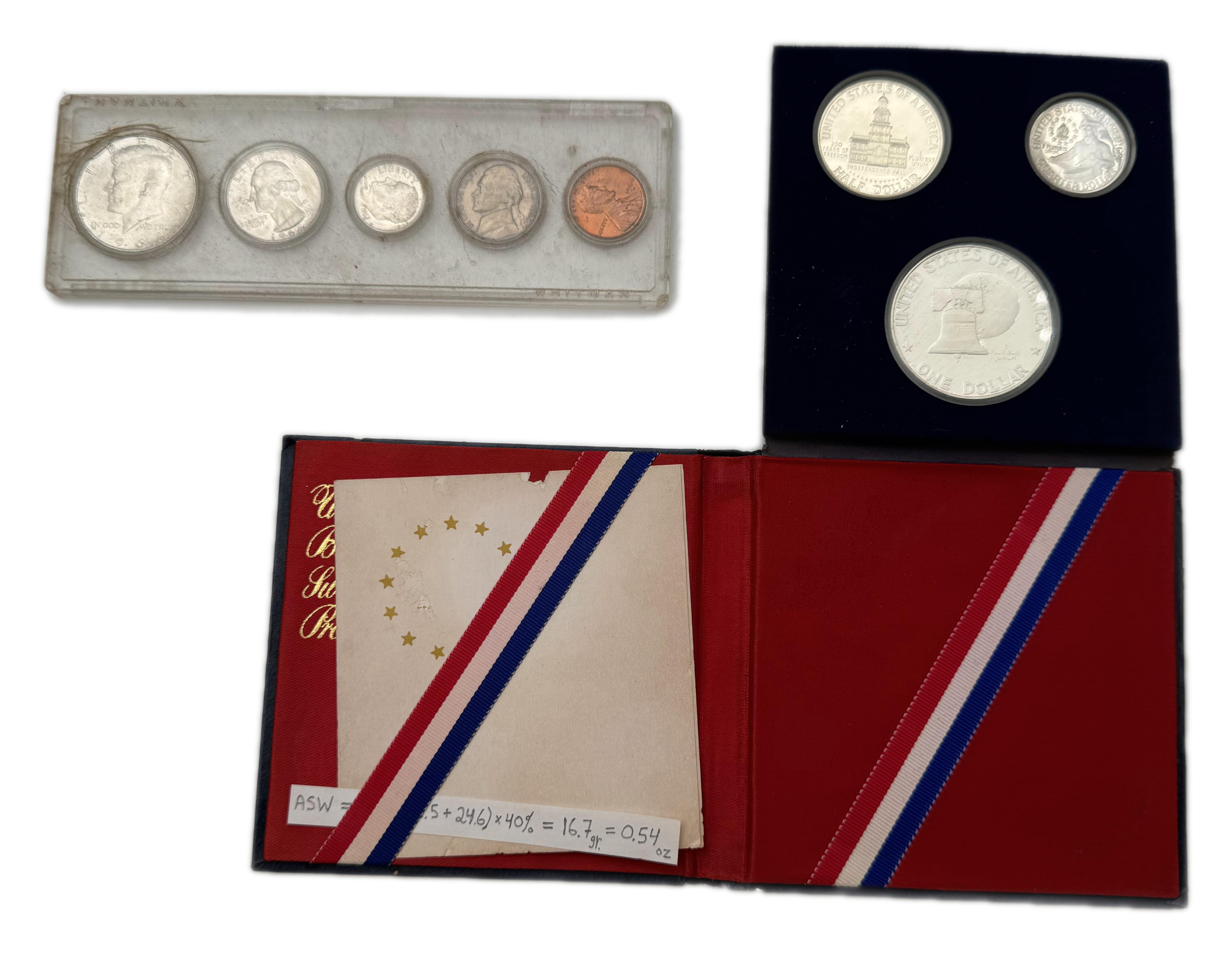USA - 2 United States coin sets - different years, the coindition of the coins in the sets is UNC - 1 1