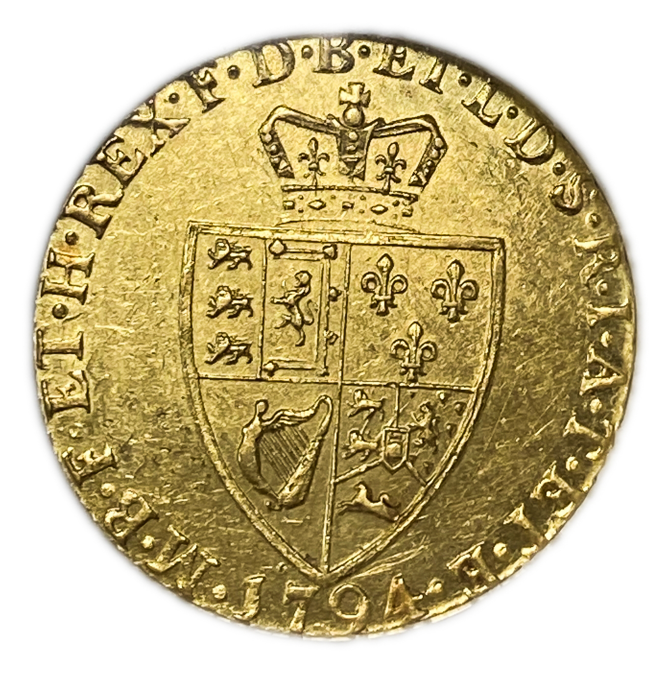 England (Great Britain) - 1 Guinea 1794 - NGC AU 58 - George III 5th portrait; 'Spade' Guinea - Gold 917, 8.35g - 1 1