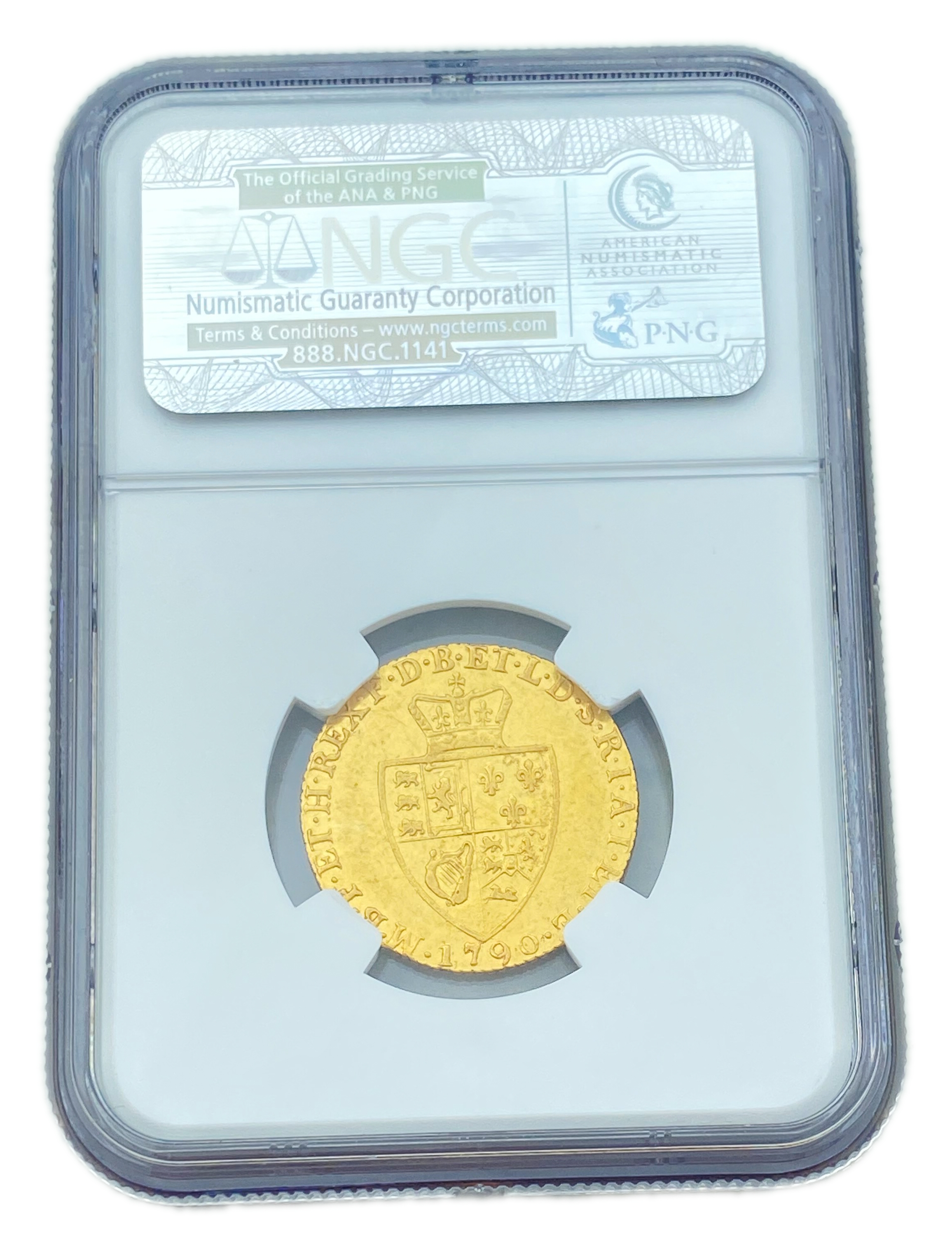 England (Great Britain) - 1 Guinea 1790 - NGC XF 45 - George III 5th portrait; 'Spade' Guinea - Gold 917, 8.35g - 1 3