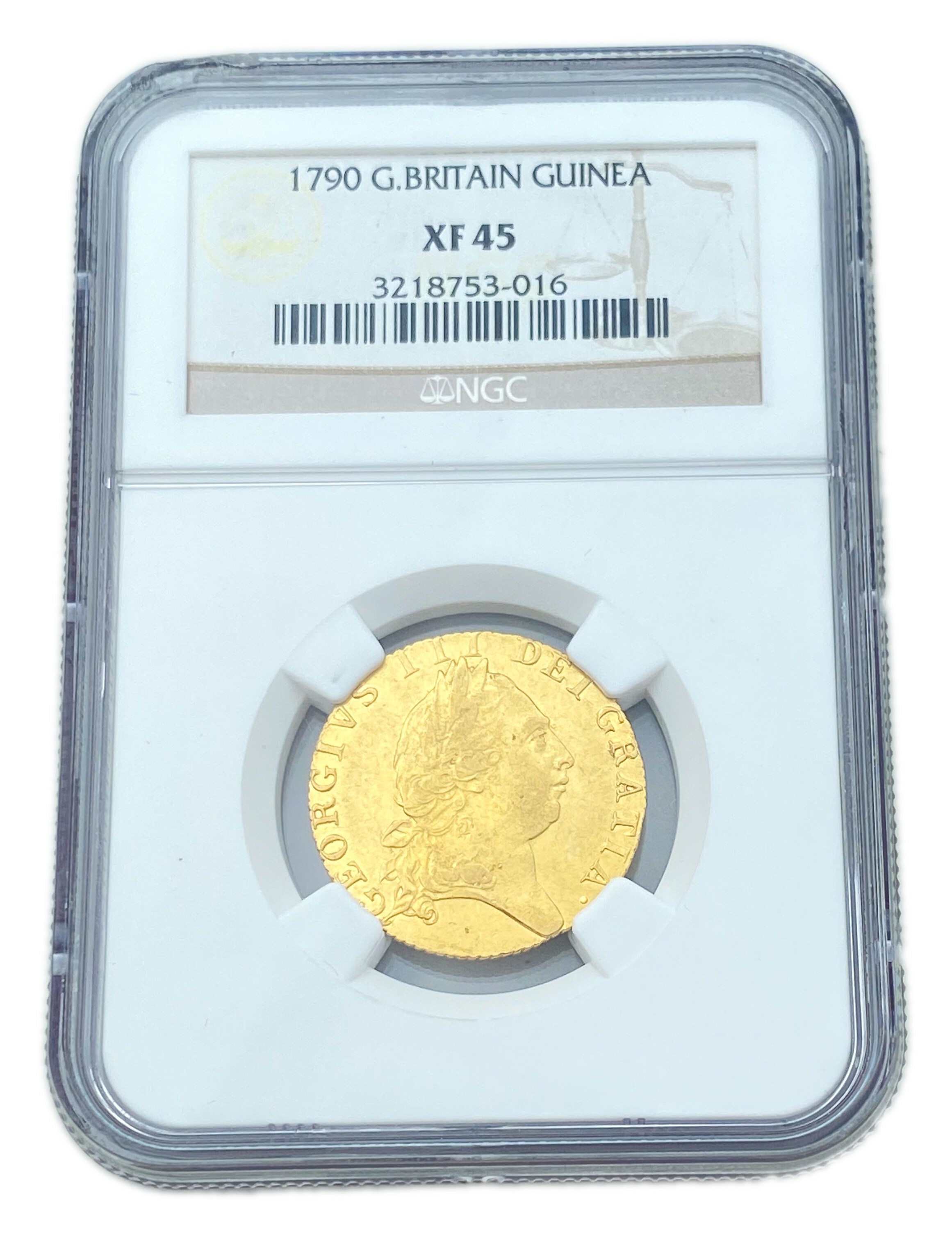 England (Great Britain) - 1 Guinea 1790 - NGC XF 45 - George III 5th portrait; 'Spade' Guinea - Gold 917, 8.35g - 1 2