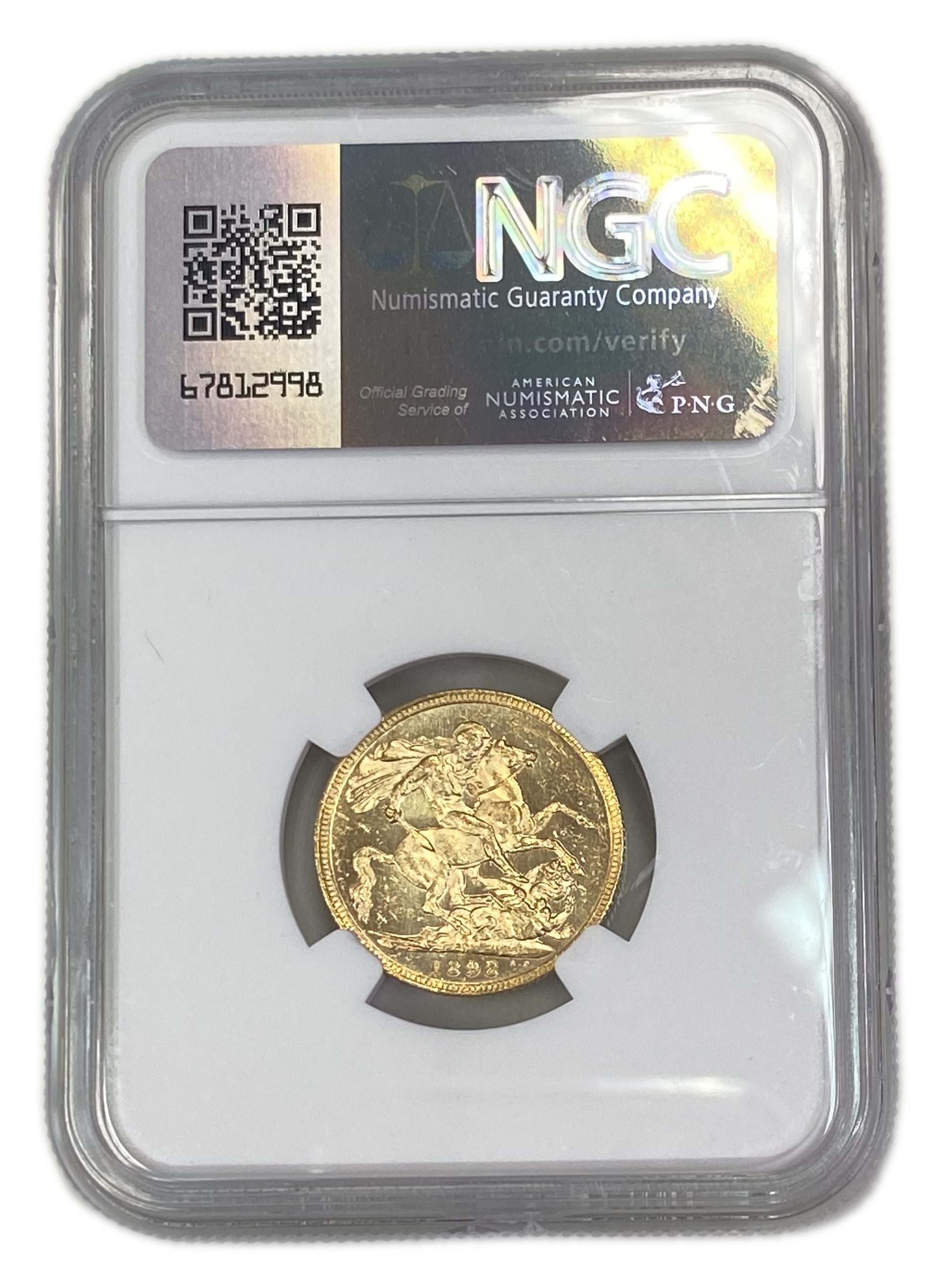 England (Great Britain) – Australia Melbourne – 1 Sovereign 1898 M – Victoria – NGC MS 60 - Gold 917, 7.988g - 1 1