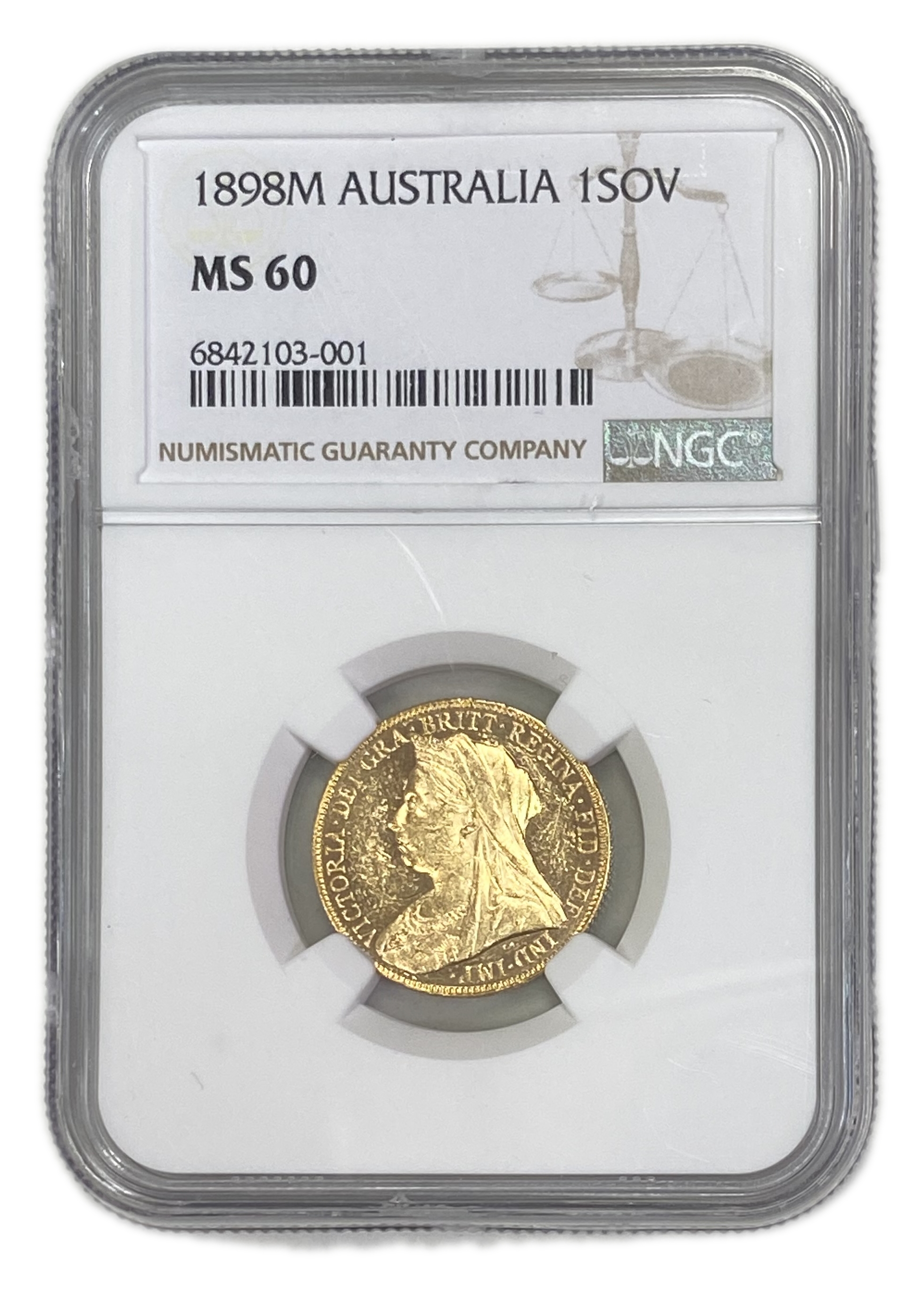 England (Great Britain) – Australia Melbourne – 1 Sovereign 1898 M – Victoria – NGC MS 60 - Gold 917, 7.988g - 1 0