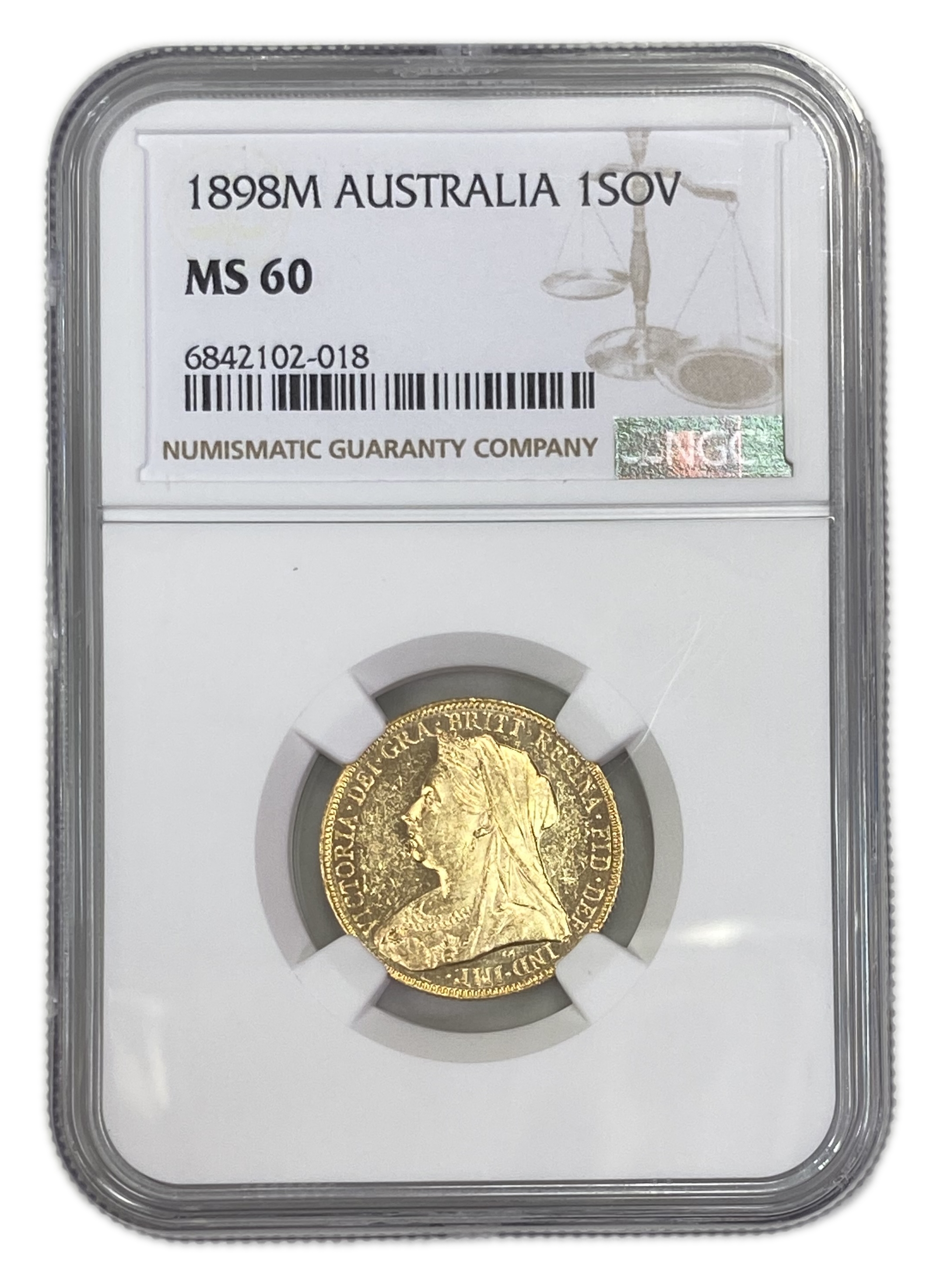 England (Great Britain) – Australia Melbourne – 1 Sovereign 1898 M – Victoria – NGC MS 60 - Gold 917, 7.988g - 1 0