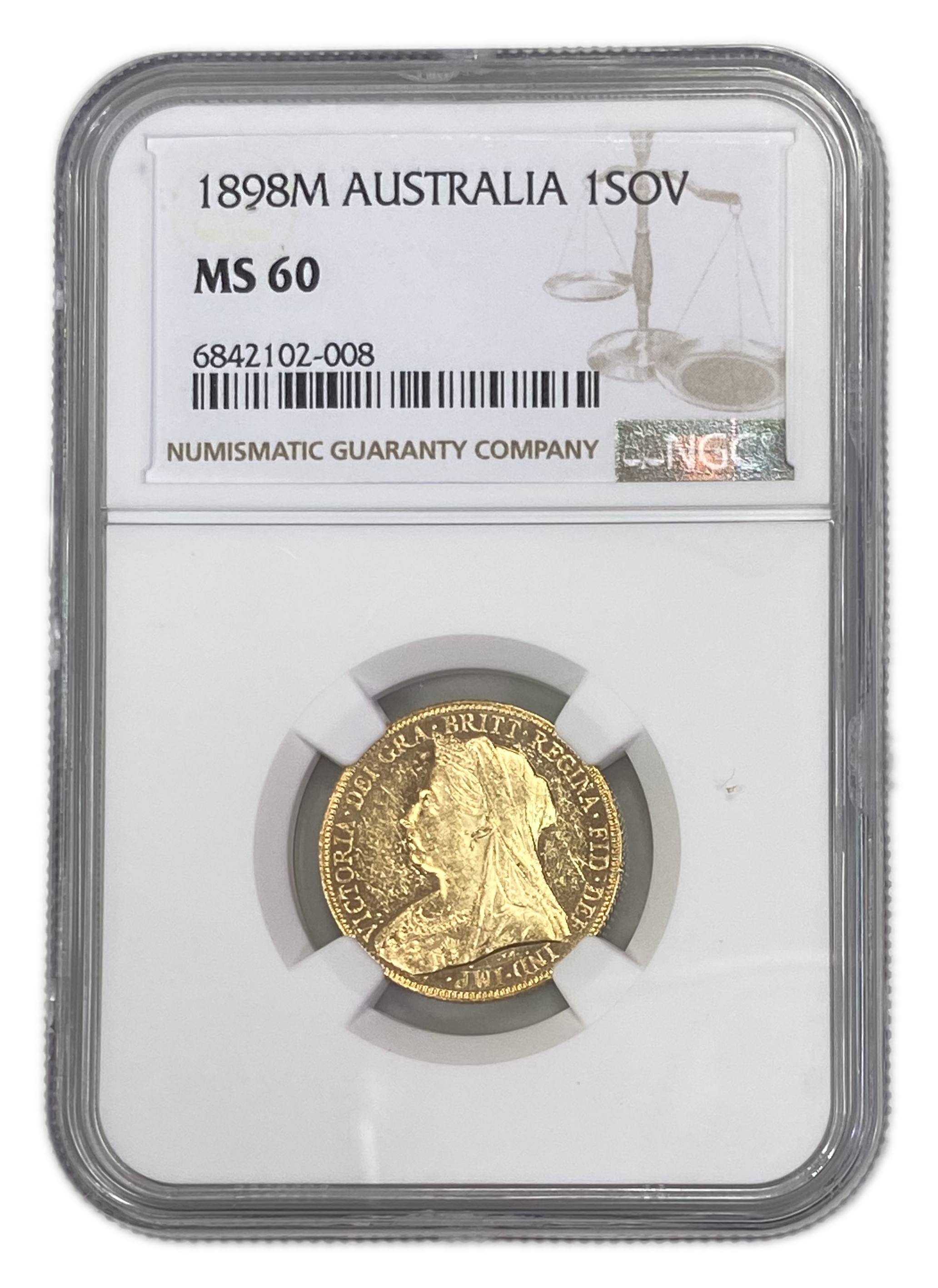 England (Great Britain) – Australia Melbourne – 1 Sovereign 1898 M – Victoria – NGC MS 60 - Gold 917, 7.988g - 1 0