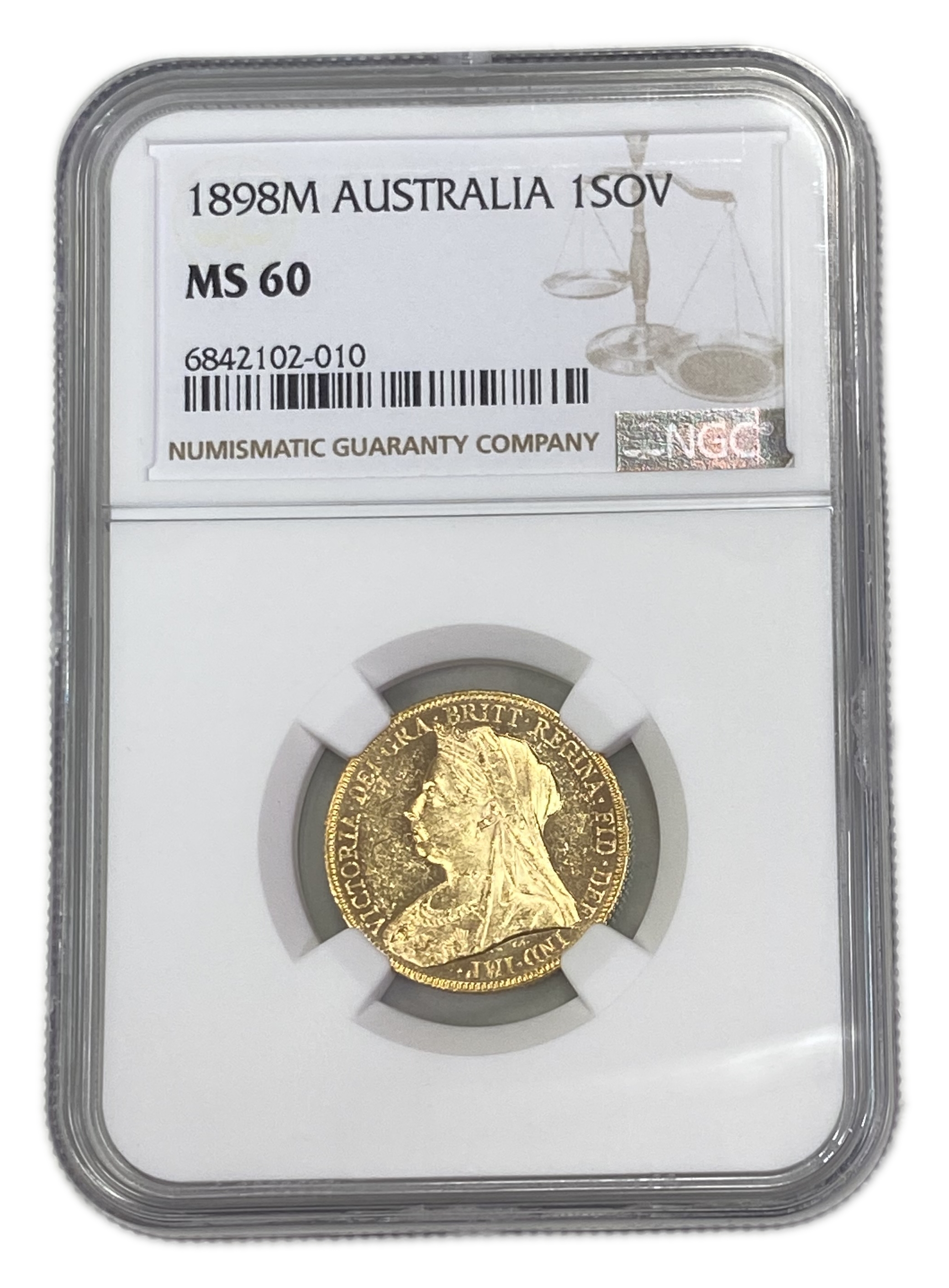England (Great Britain) – Australia Melbourne – 1 Sovereign 1898 M – Victoria – NGC MS 60 - Gold 917, 7.988g - 1 0