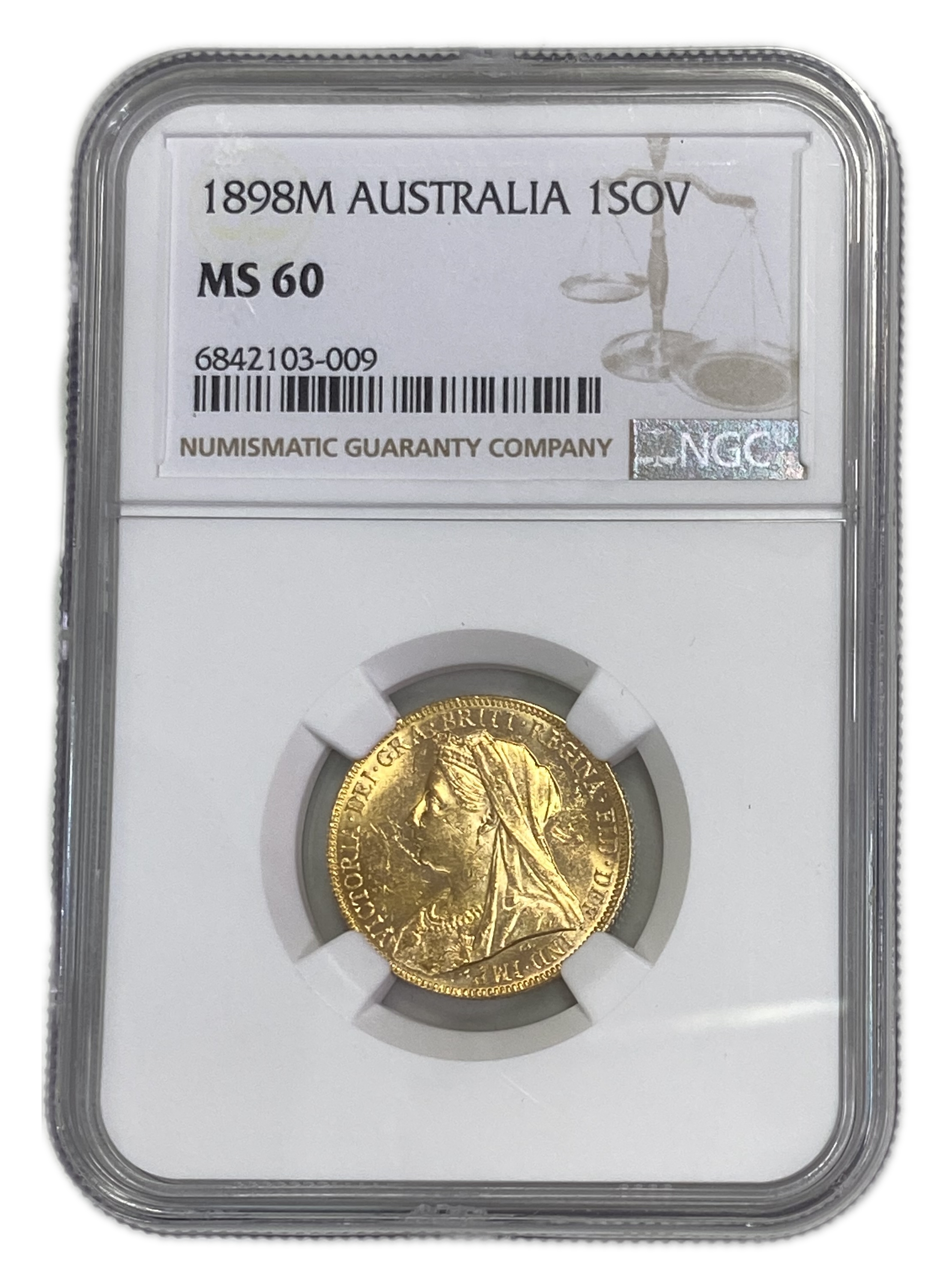 England (Great Britain) – Australia Melbourne – 1 Sovereign 1898 M – Victoria – NGC MS 60 - Gold 917, 7.988g - 1 0