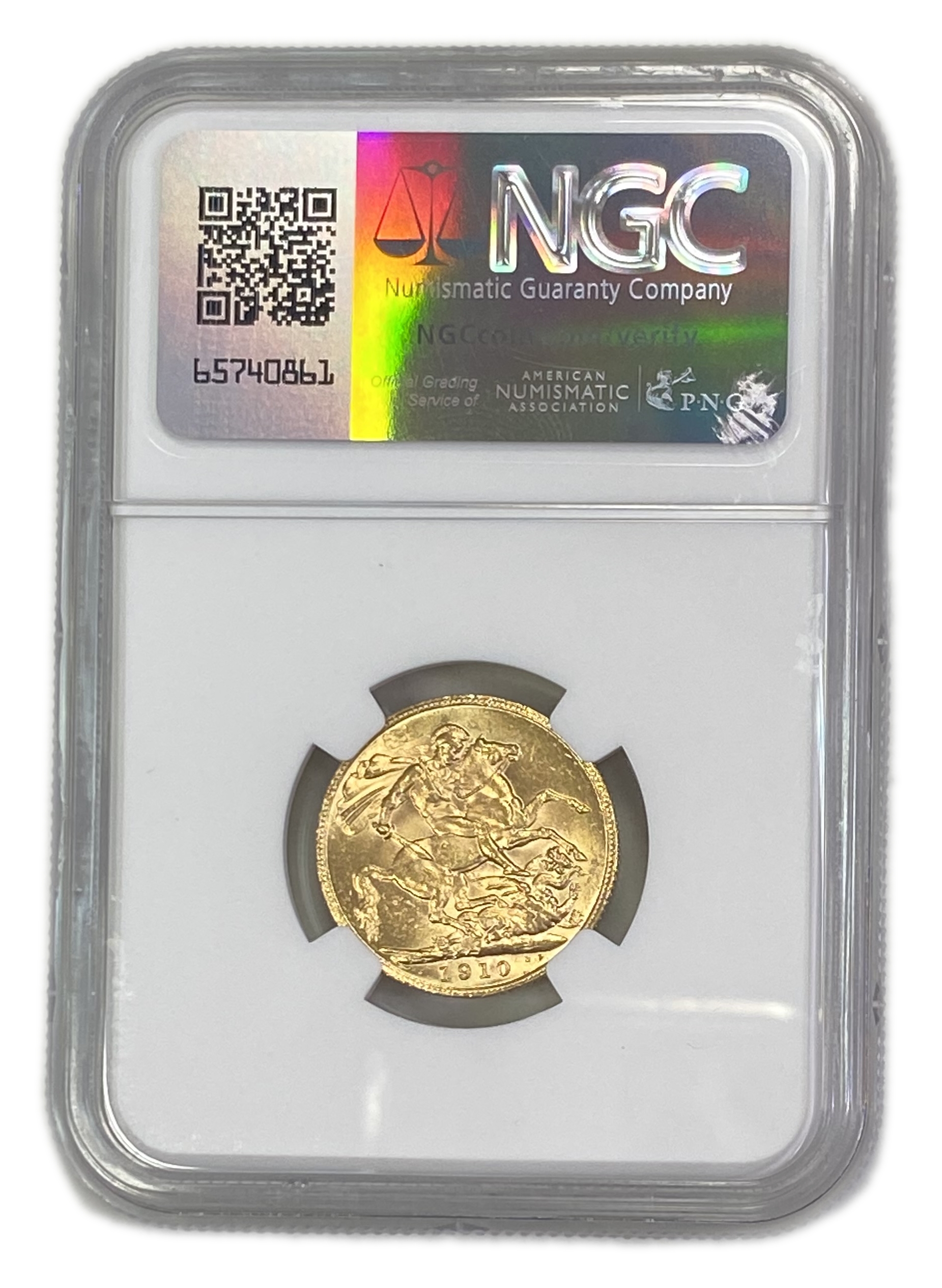 England (Great Britain) – 1 Sovereign 1910 – Edward VII – NGC MS 61 - Gold 917, 7.988g - 1 1