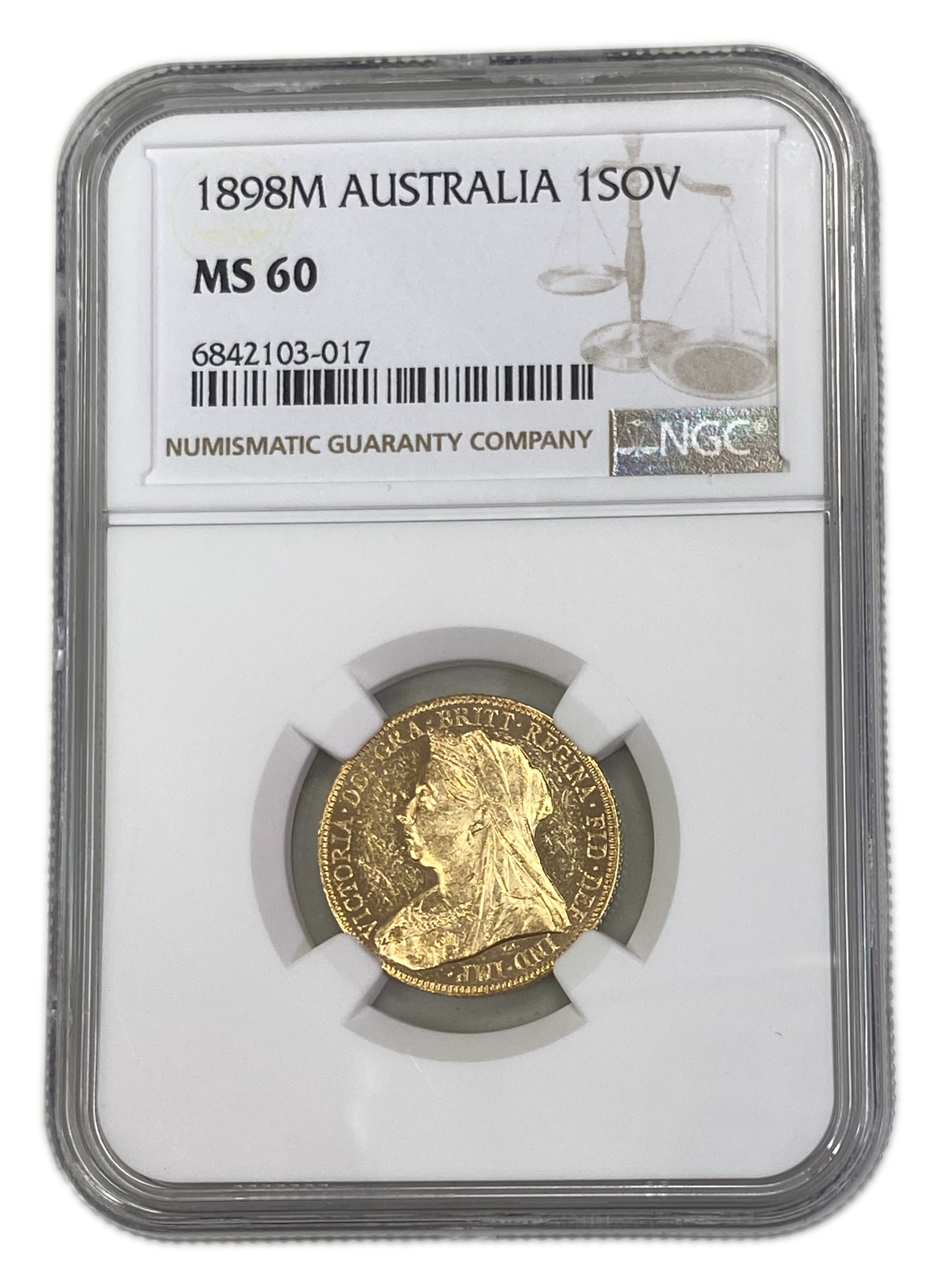 England (Great Britain) – Australia Melbourne – 1 Sovereign 1898 M – Victoria – NGC MS 60 - Gold 917, 7.988g - 1 0