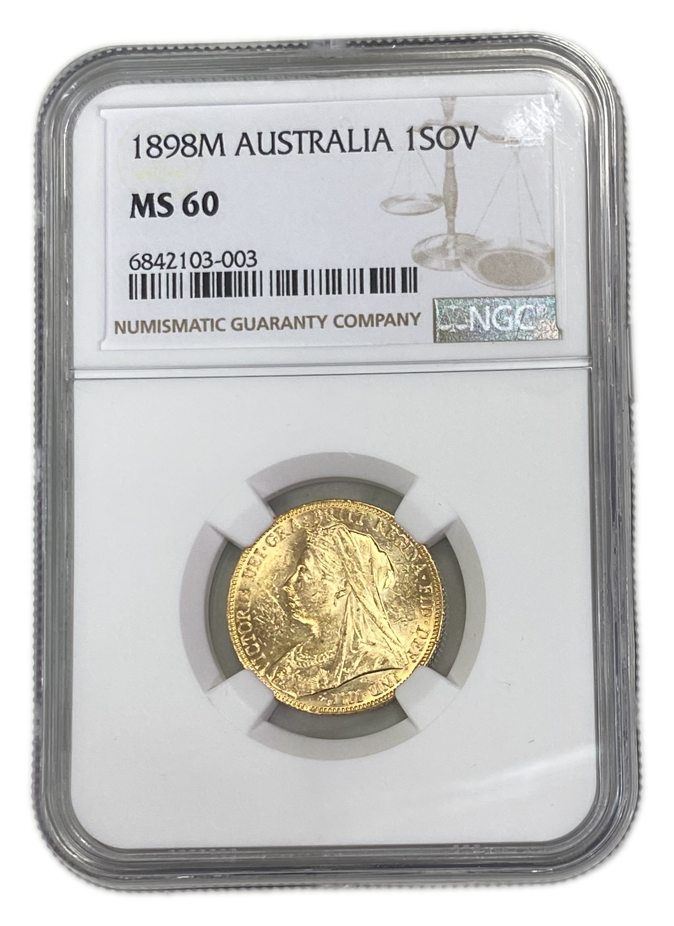 England (Great Britain) – Australia Melbourne – 1 Sovereign 1898 M – Victoria – NGC MS 60 - Gold 917, 7.988g - 1 0