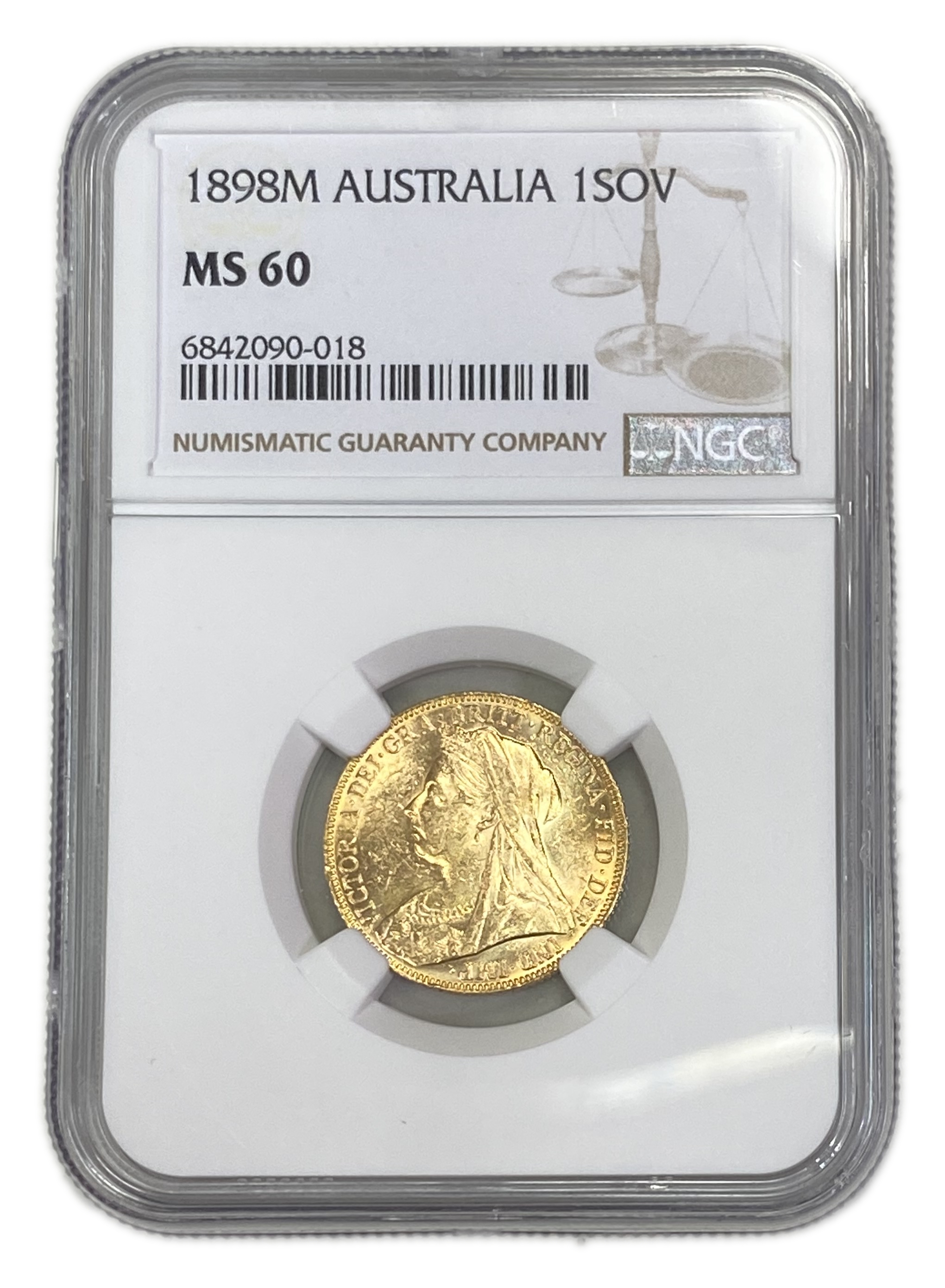 England (Great Britain) – Australia Melbourne – 1 Sovereign 1898 M – Victoria – NGC MS 60 - Gold 917, 7.988g - 1 0