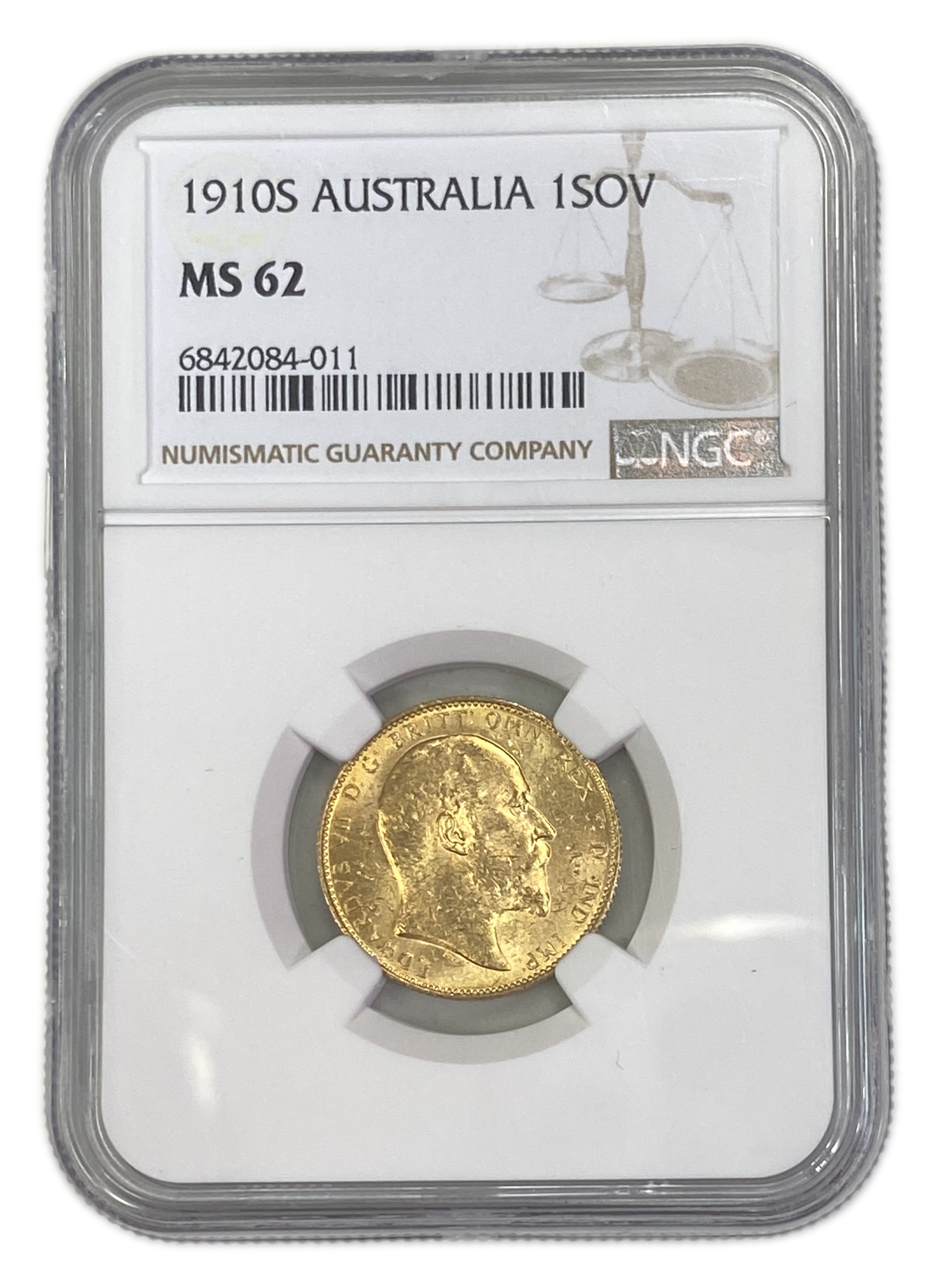 England (Great Britain) – Australia Sydney – 1 Sovereign 1910 S – Edward VII – NGC MS 62 - Gold 917, 7.988g - 1 0