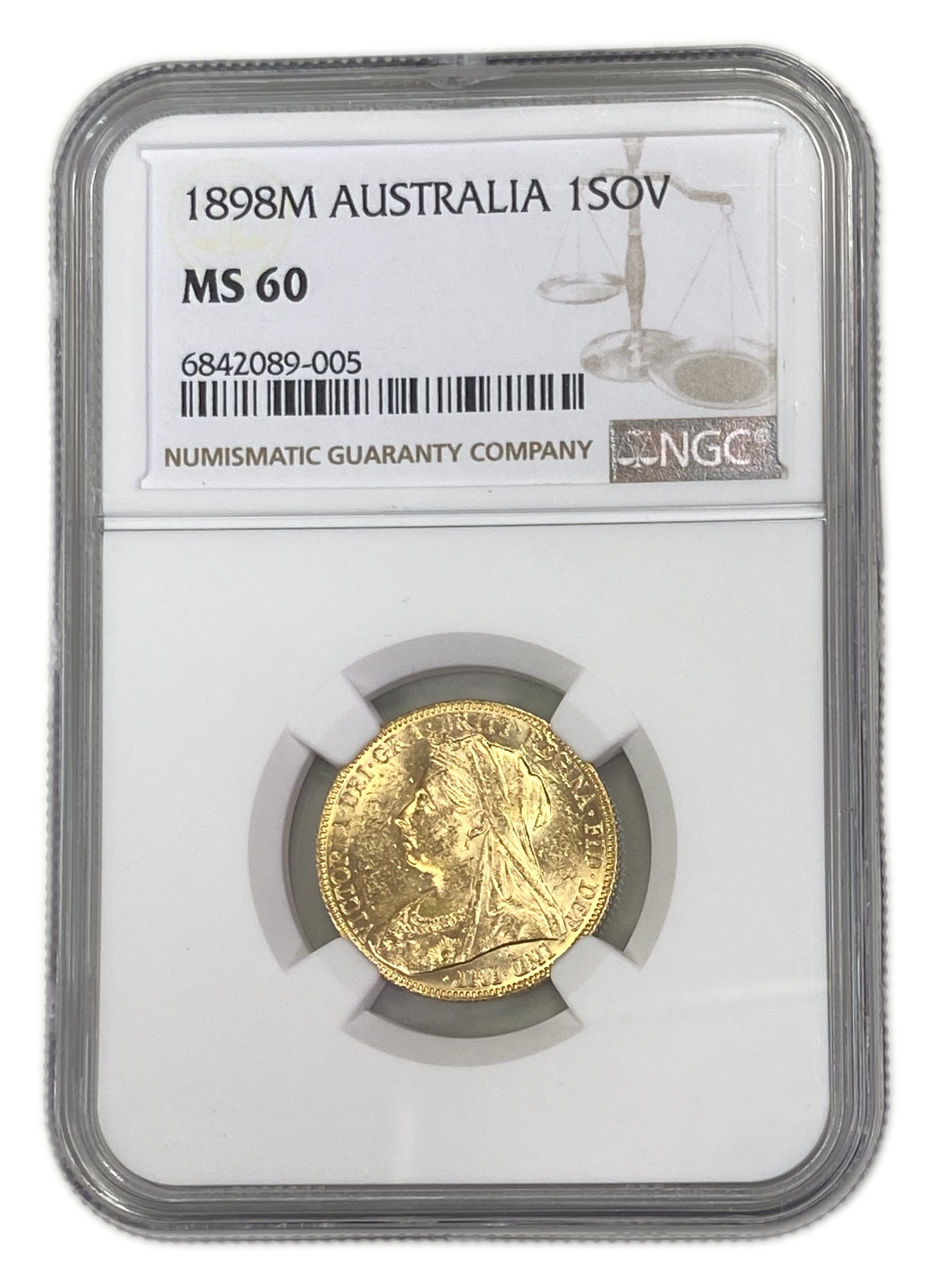 England (Great Britain) – Australia Melbourne – 1 Sovereign 1898 M – Victoria – NGC MS 60 - Gold 917, 7.988g - 1 0