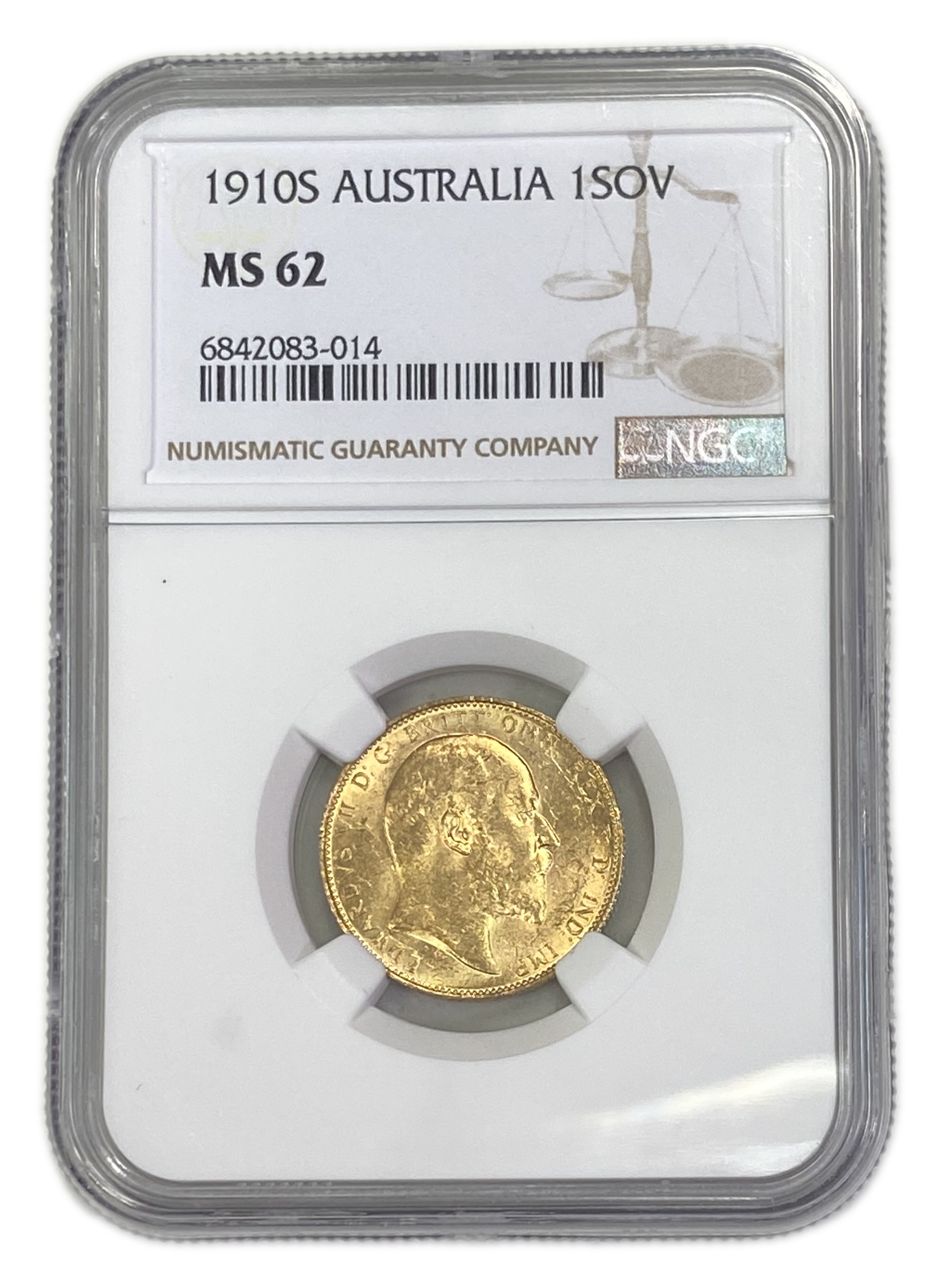England (Great Britain) – Australia Sydney – 1 Sovereign 1910 S – Edward VII – NGC MS 62 - Gold 917, 7.988g - 1 0