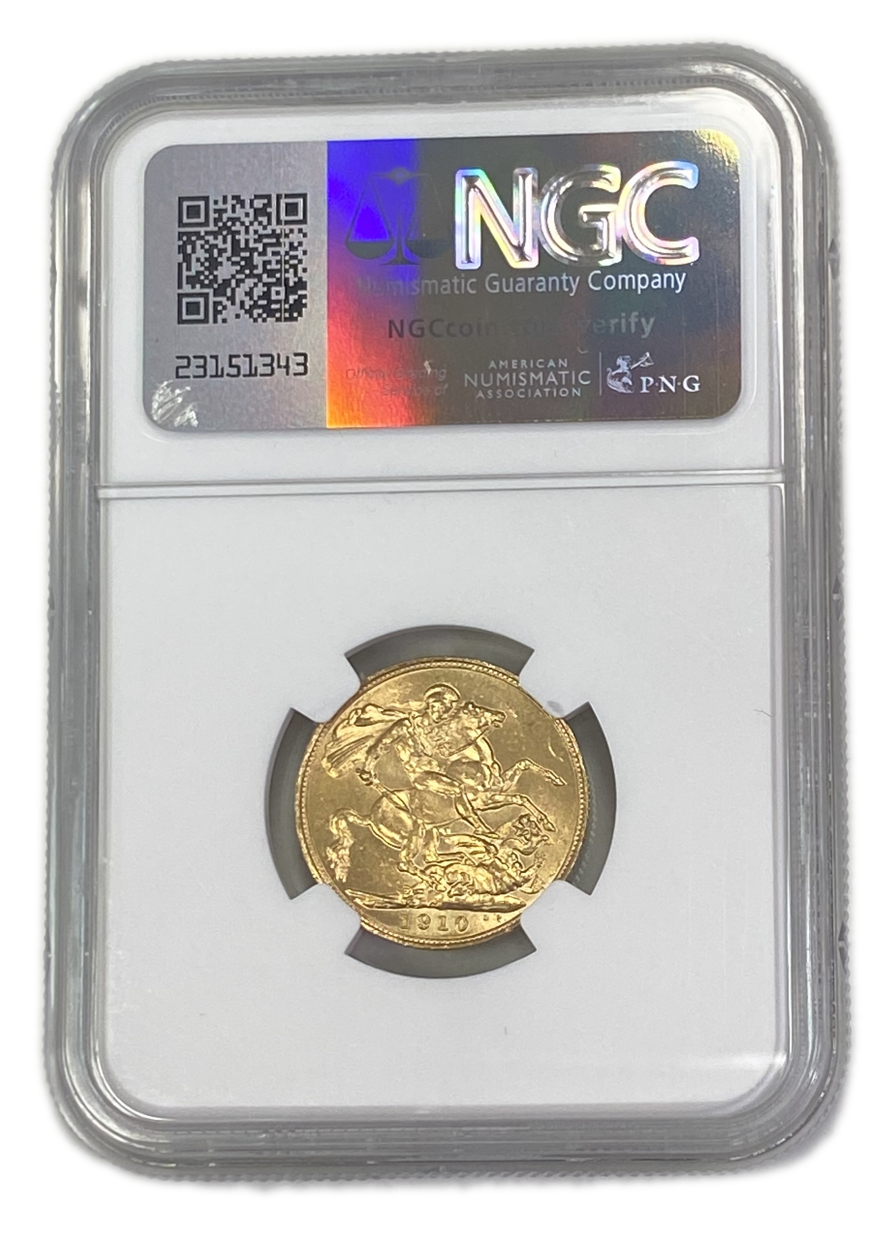 England (Great Britain) – Australia Sydney – 1 Sovereign 1910 S – Edward VII – NGC MS 62 - Gold 917, 7.988g - 1 1