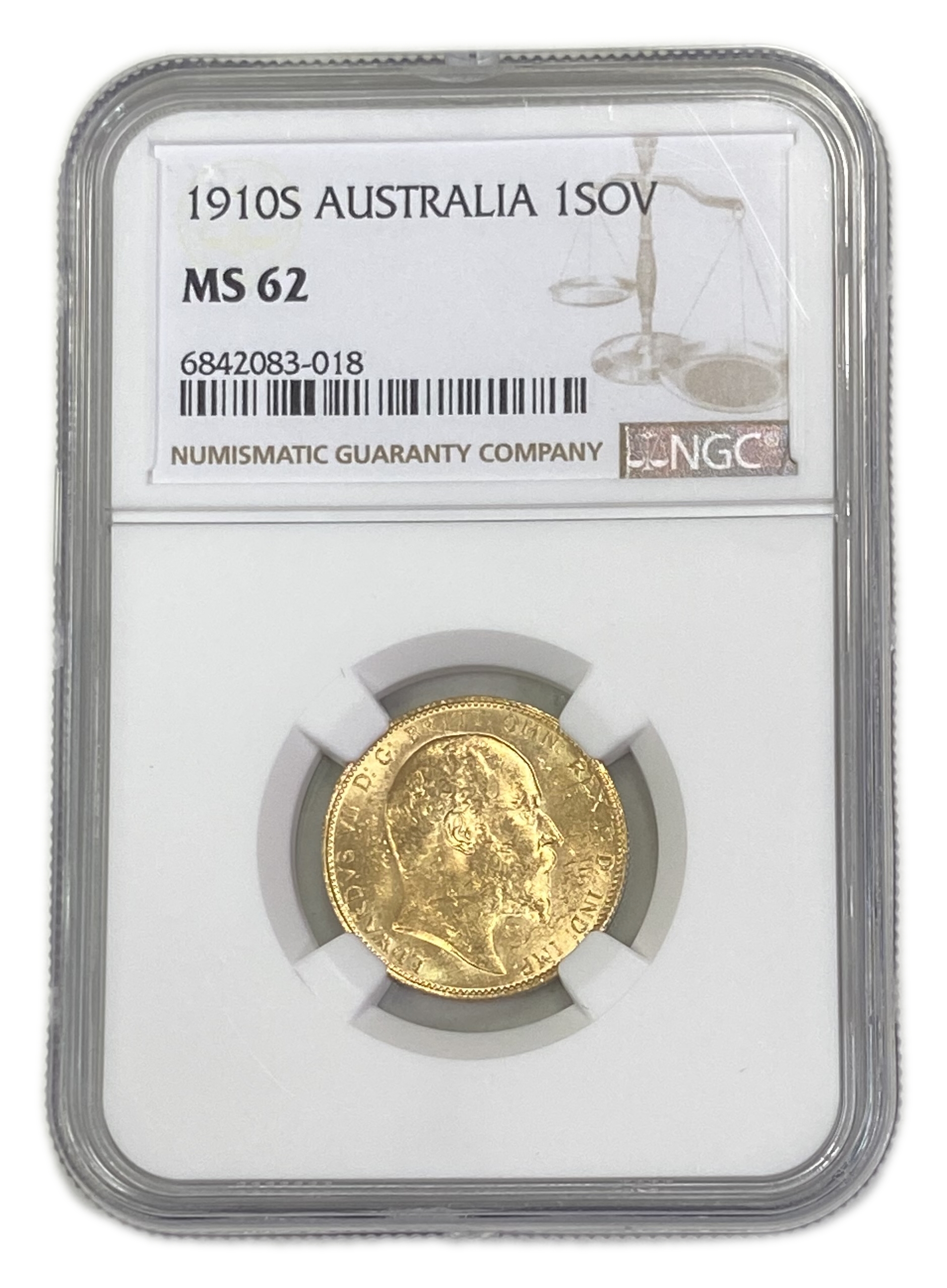 England (Great Britain) – Australia Sydney – 1 Sovereign 1910 S – Edward VII – NGC MS 62 - Gold 917, 7.988g - 1 0