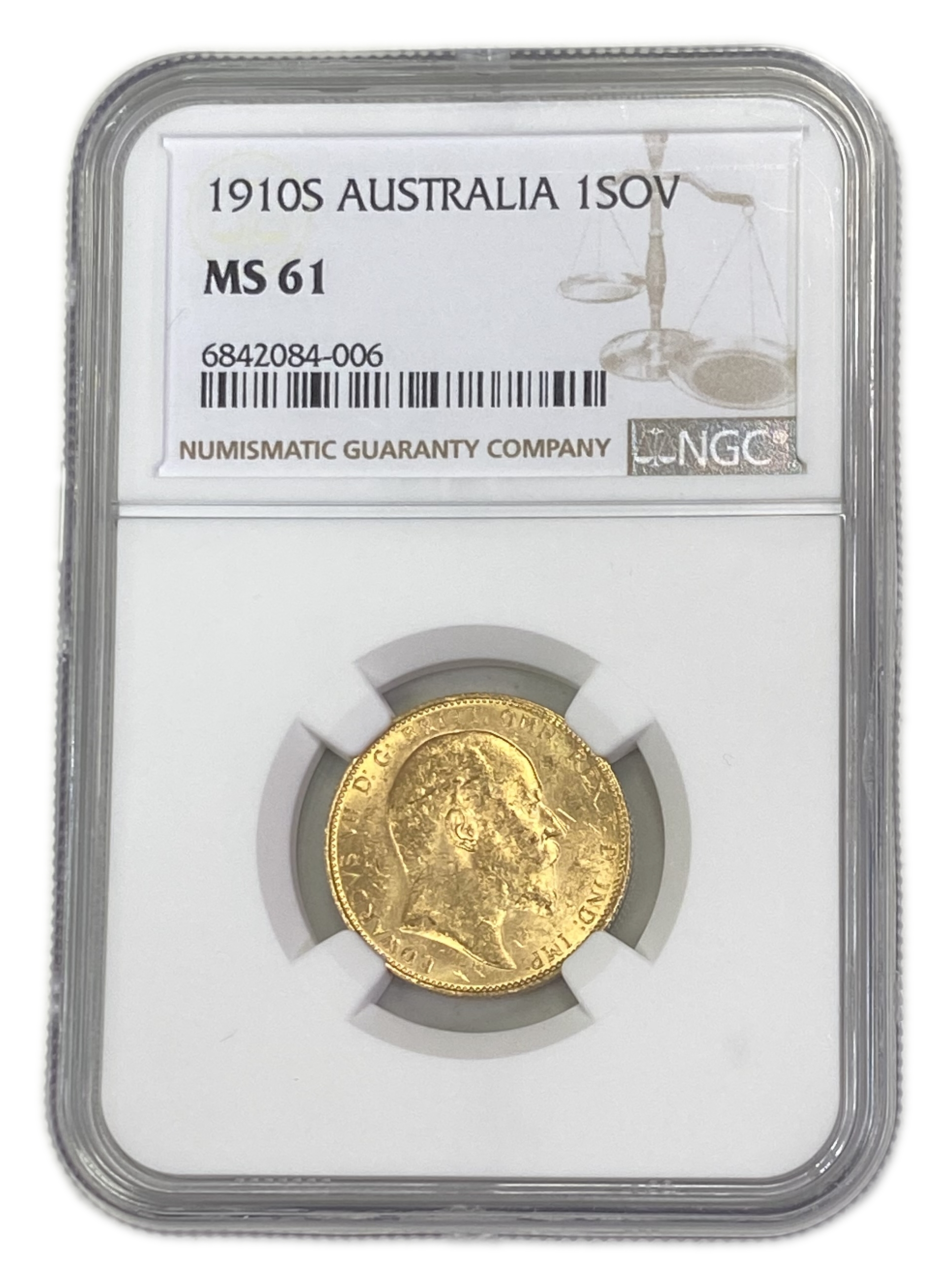 England (Great Britain) – Australia Sydney – 1 Sovereign 1910 S – Edward VII – NGC MS 61 - Gold 917, 7.988g - 1 0