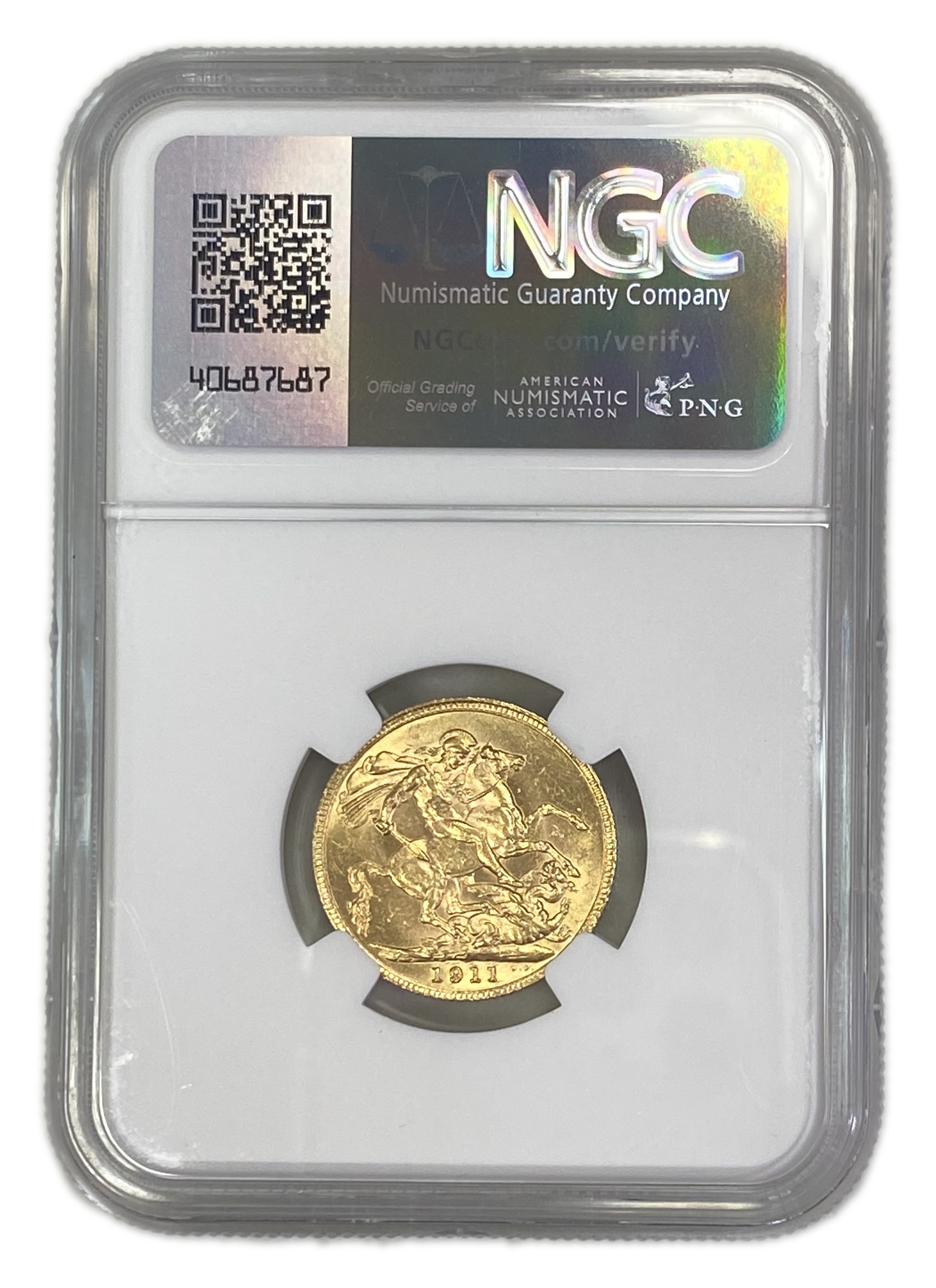 England (Great Britain) – 1 Sovereign 1911 – Edward VII – NGC MS 61 - Gold 917, 7.988g - 1 1