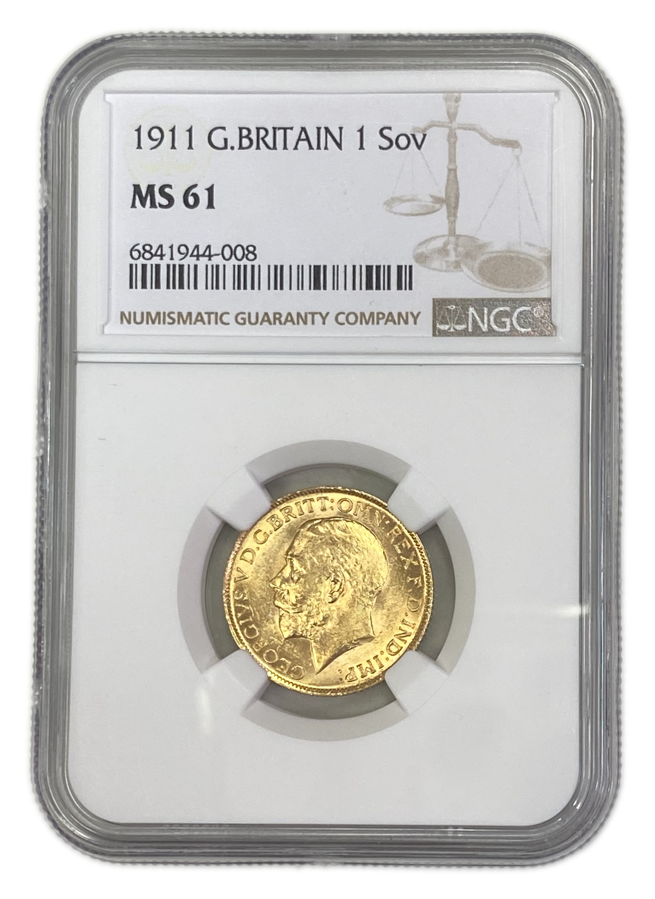 England (Great Britain) – 1 Sovereign 1911 – Edward VII – NGC MS 61 - Gold 917, 7.988g - 1 0