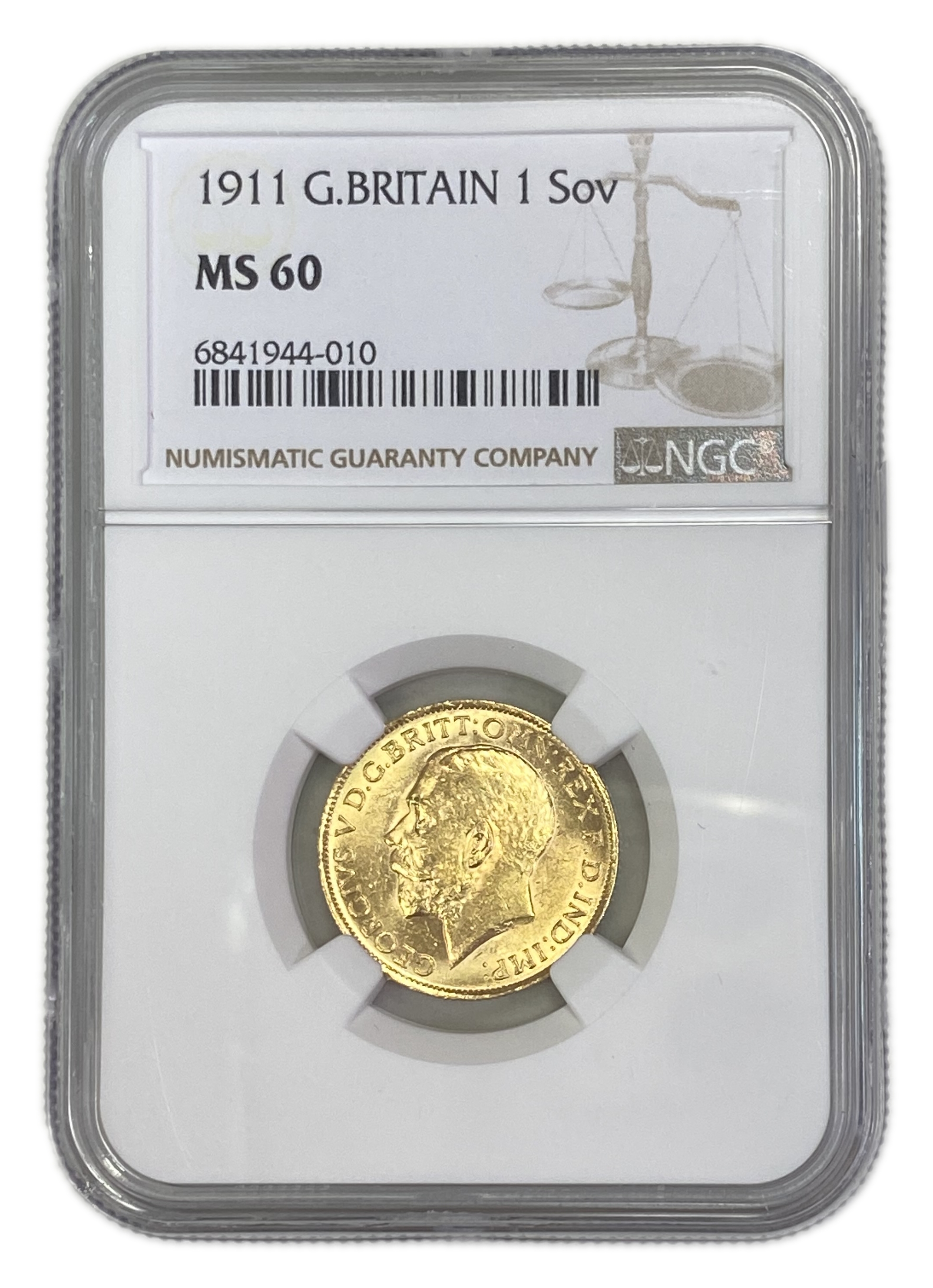 England (Great Britain) – 1 Sovereign 1911 – Edward VII – NGC MS 60 - Gold 917, 7.988g - 1 0
