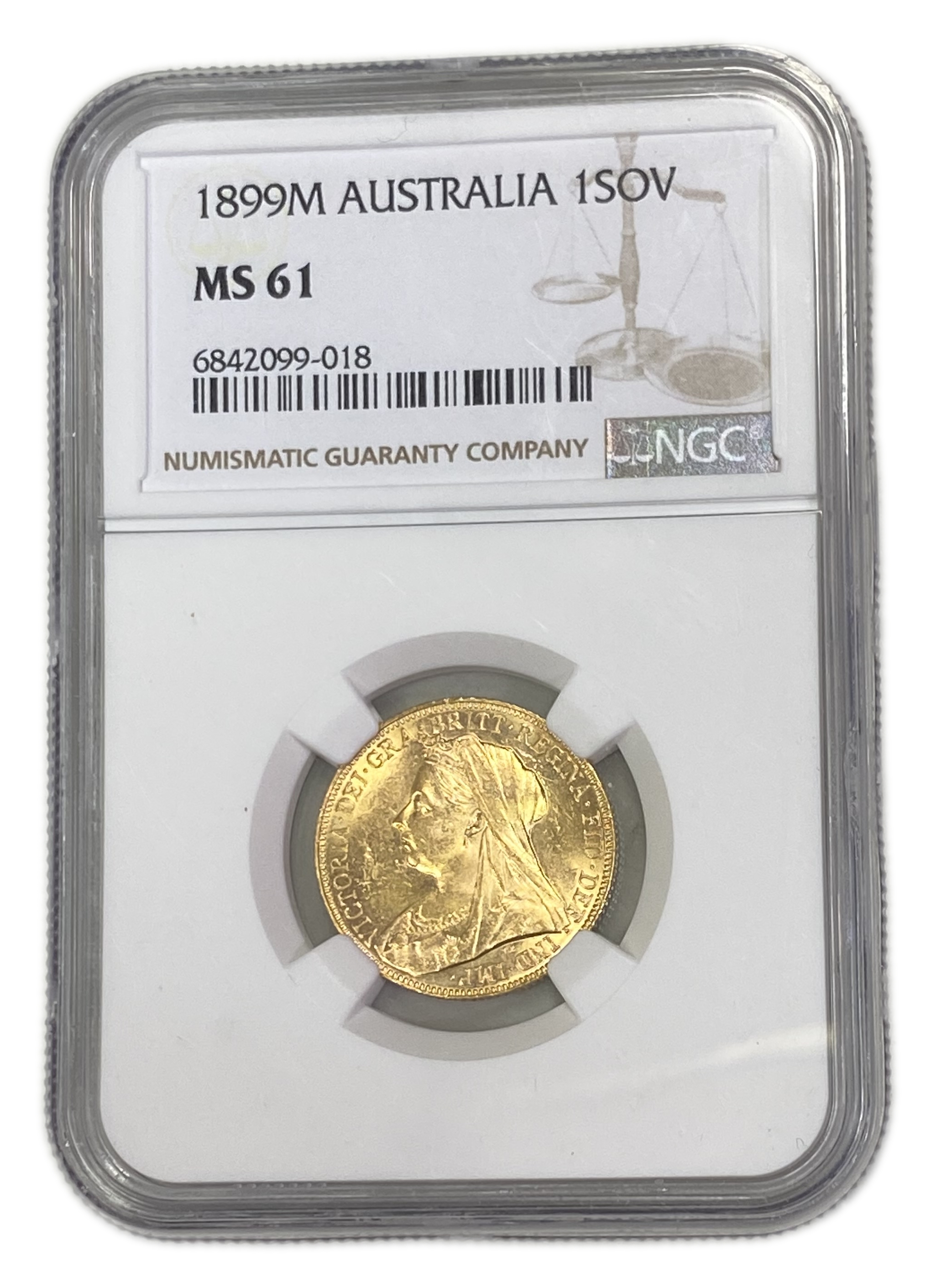 England (Great Britain) – Australia Melbourne – 1 Sovereign 1899 M – Victoria – NGC MS 61 - Gold 917, 7.988g - 1 0