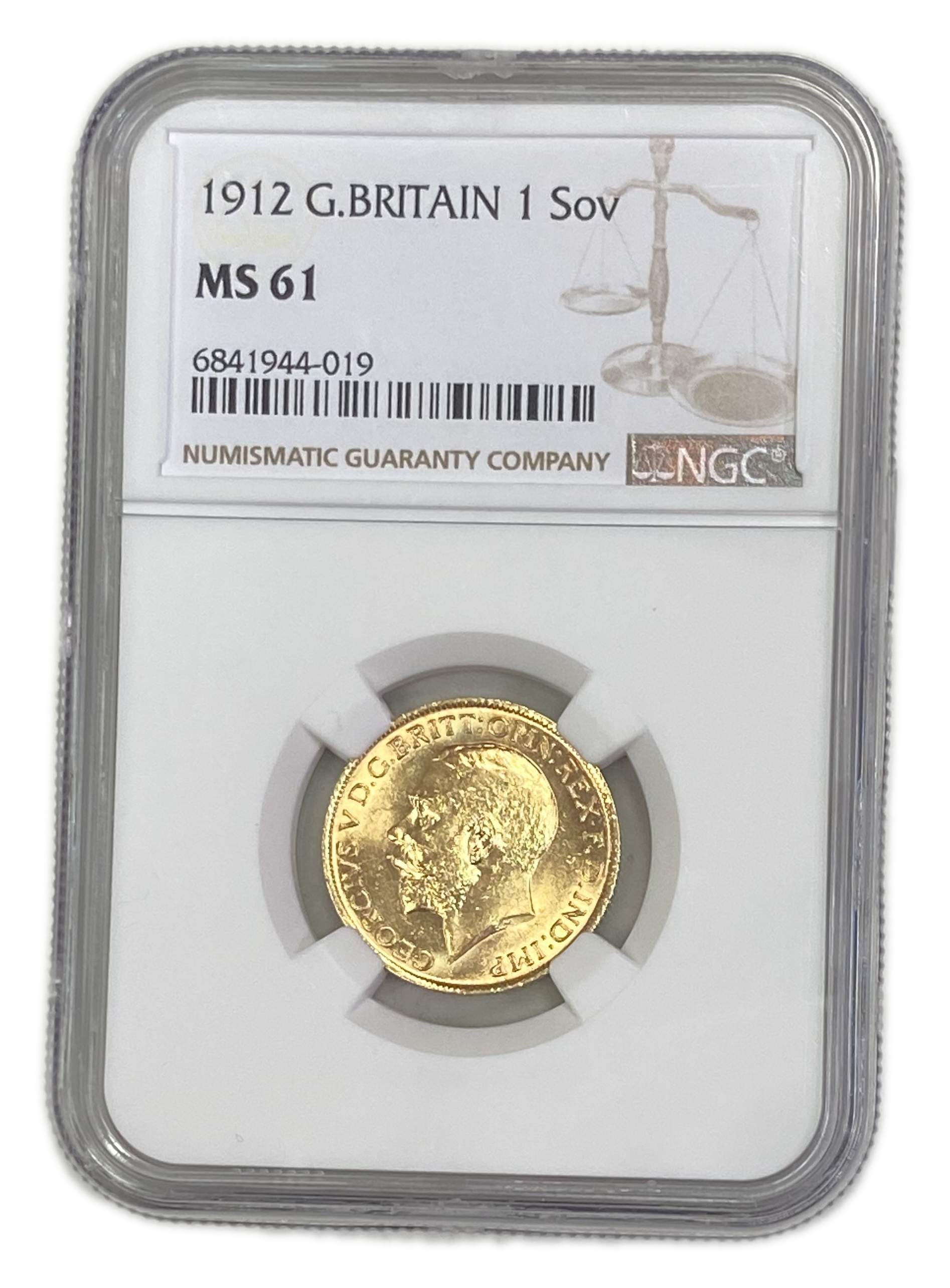 England (Great Britain) – 1 Sovereign 1912 – Edward VII – NGC MS 61 - Gold 917, 7.988g - 1 0