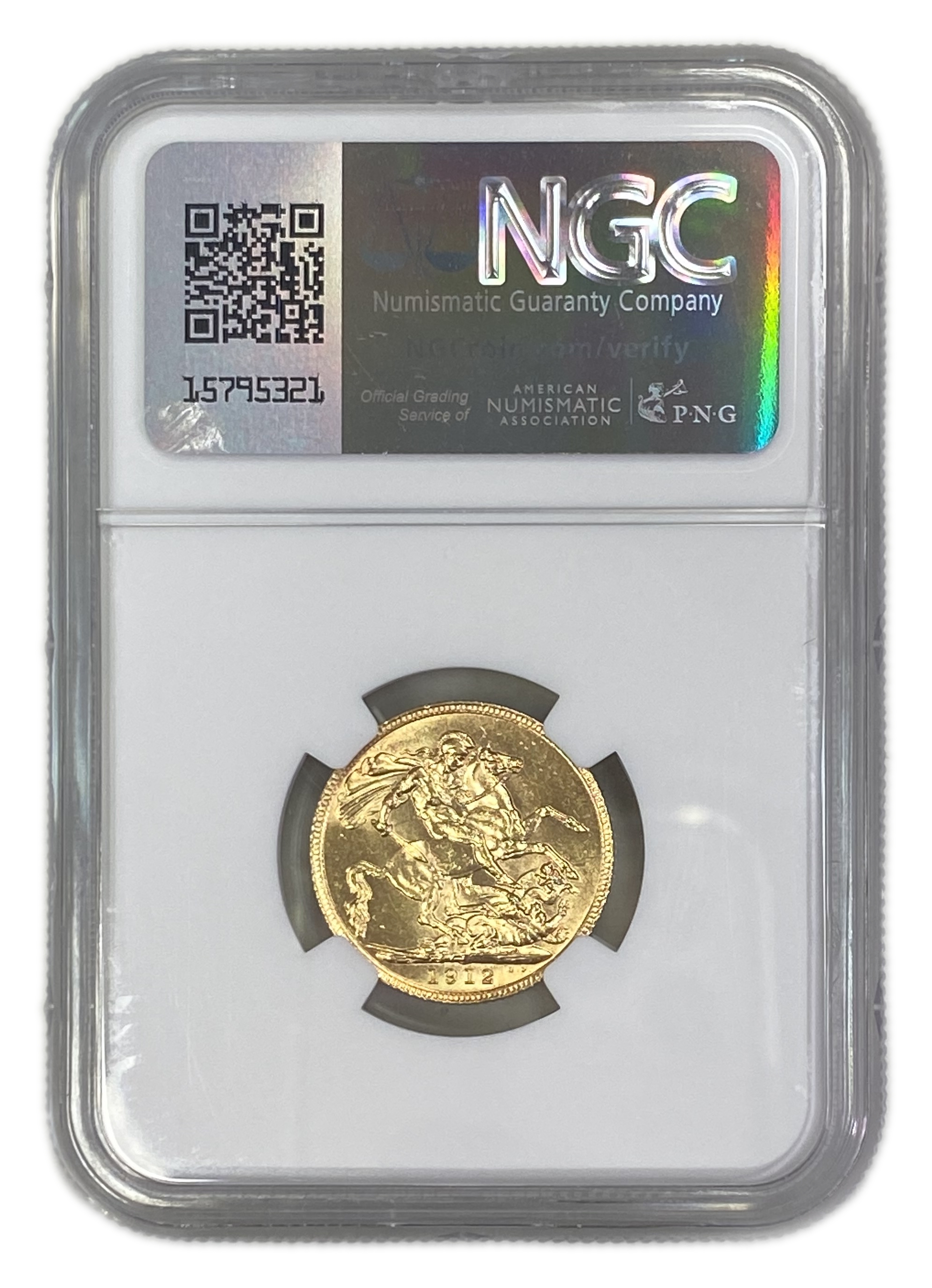 England (Great Britain) – 1 Sovereign 1912 – Edward VII – NGC MS 61 - Gold 917, 7.988g - 1 1