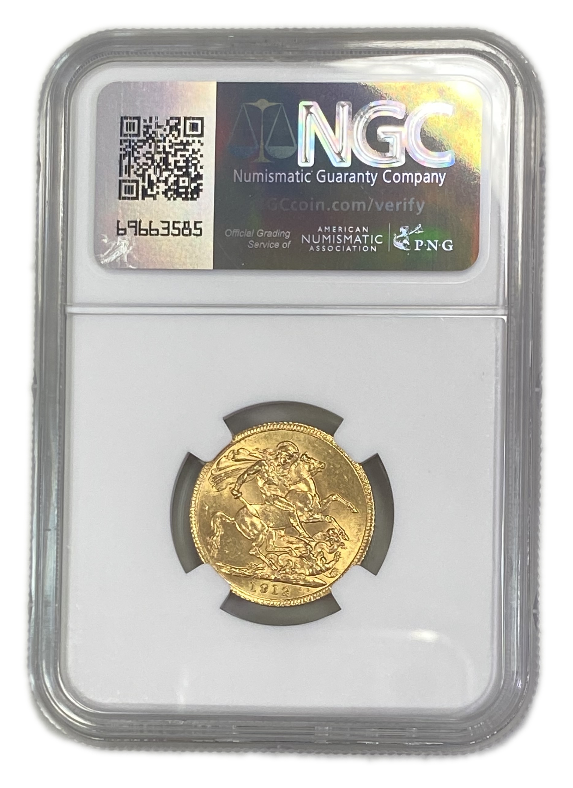 England (Great Britain) – 1 Sovereign 1912 – Edward VII – NGC MS 61 - Gold 917, 7.988g - 1 1