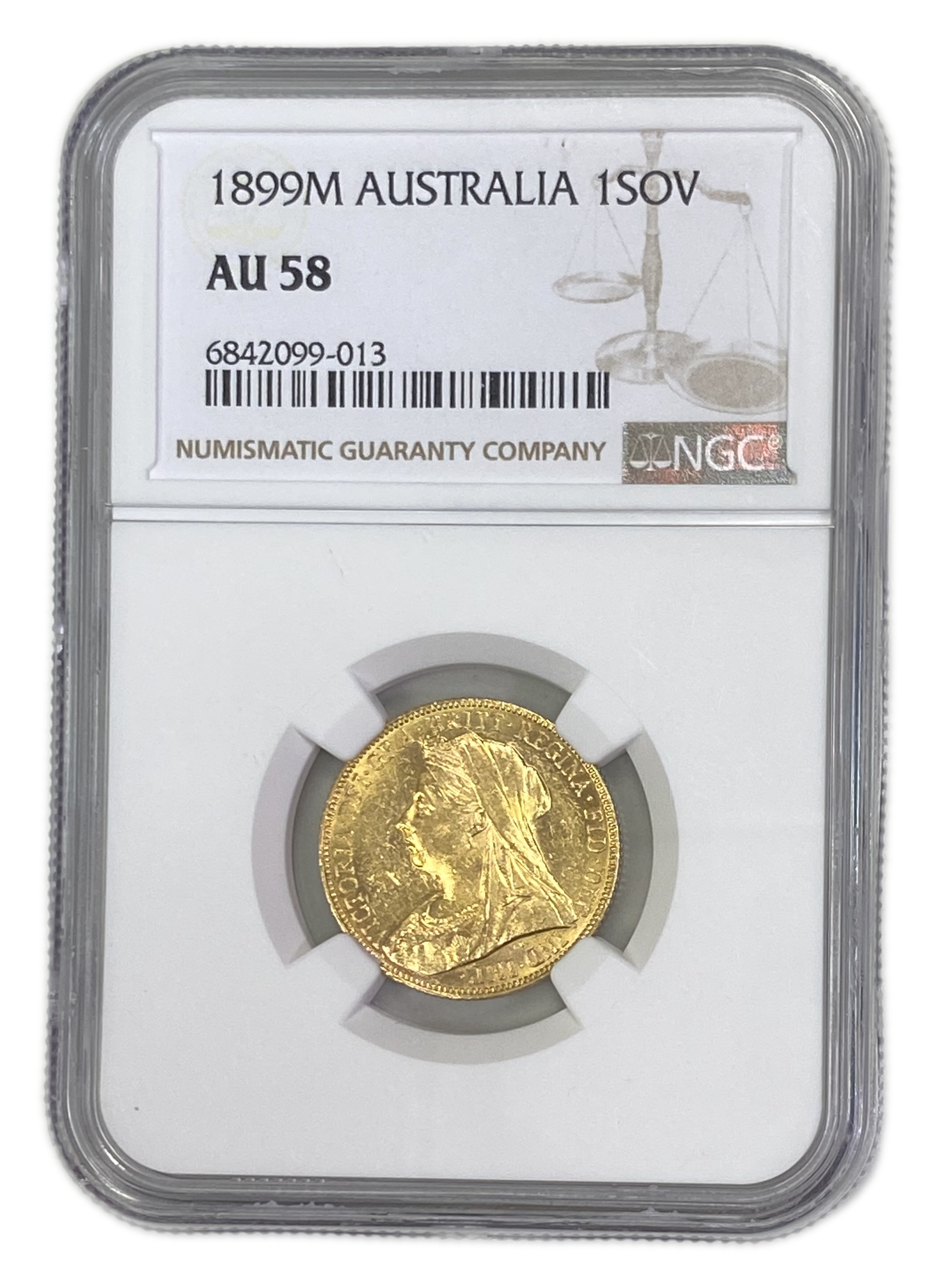 England (Great Britain) – Australia Melbourne – 1 Sovereign 1899 M – Victoria – NGC AU 58 - Gold 917, 7.988g - 1 0