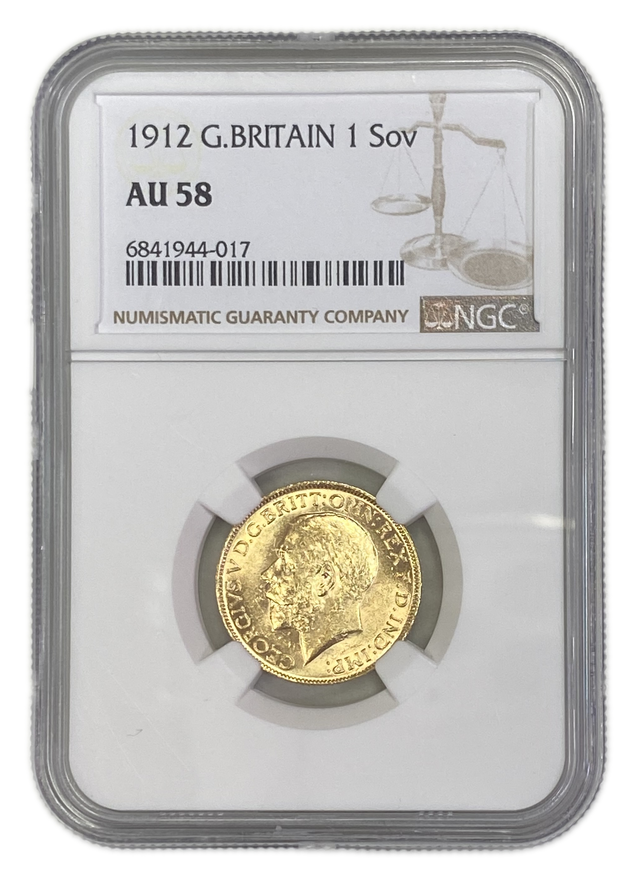 England (Great Britain) – 1 Sovereign 1912 – Edward VII – NGC AU 58 - Gold 917, 7.988g - 1 0