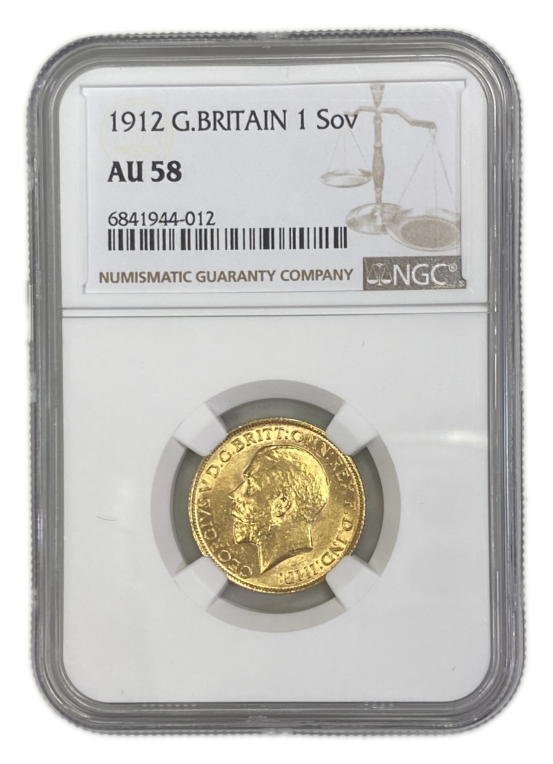 England (Great Britain) – 1 Sovereign 1912 – Edward VII – NGC AU 58 - Gold 917, 7.988g - 1 0
