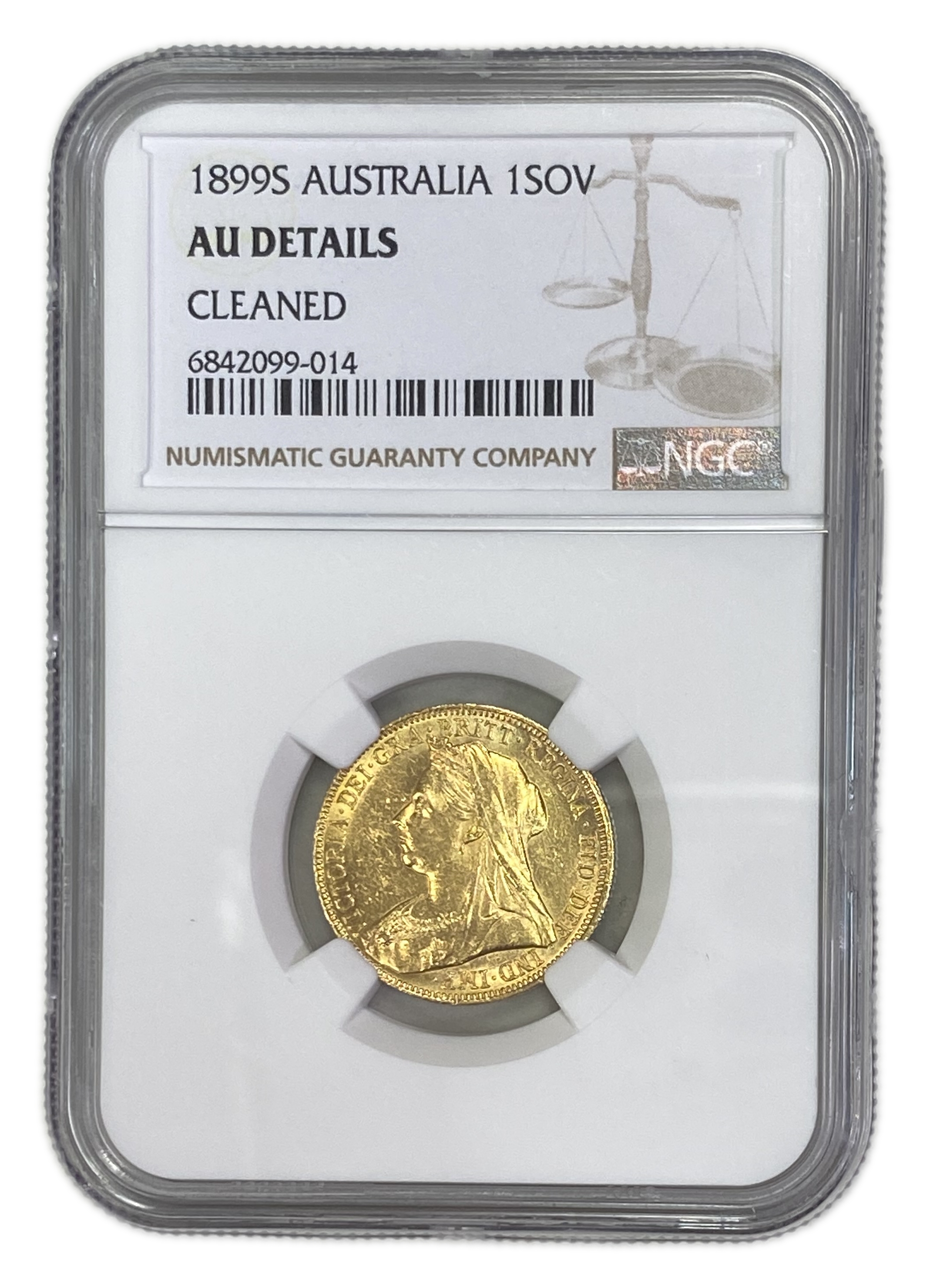 England (Great Britain) – Australia Sydney– 1 Sovereign 1899 S – Victoria – NGC AU DETAILS - Gold 917, 7.988g - 1 0